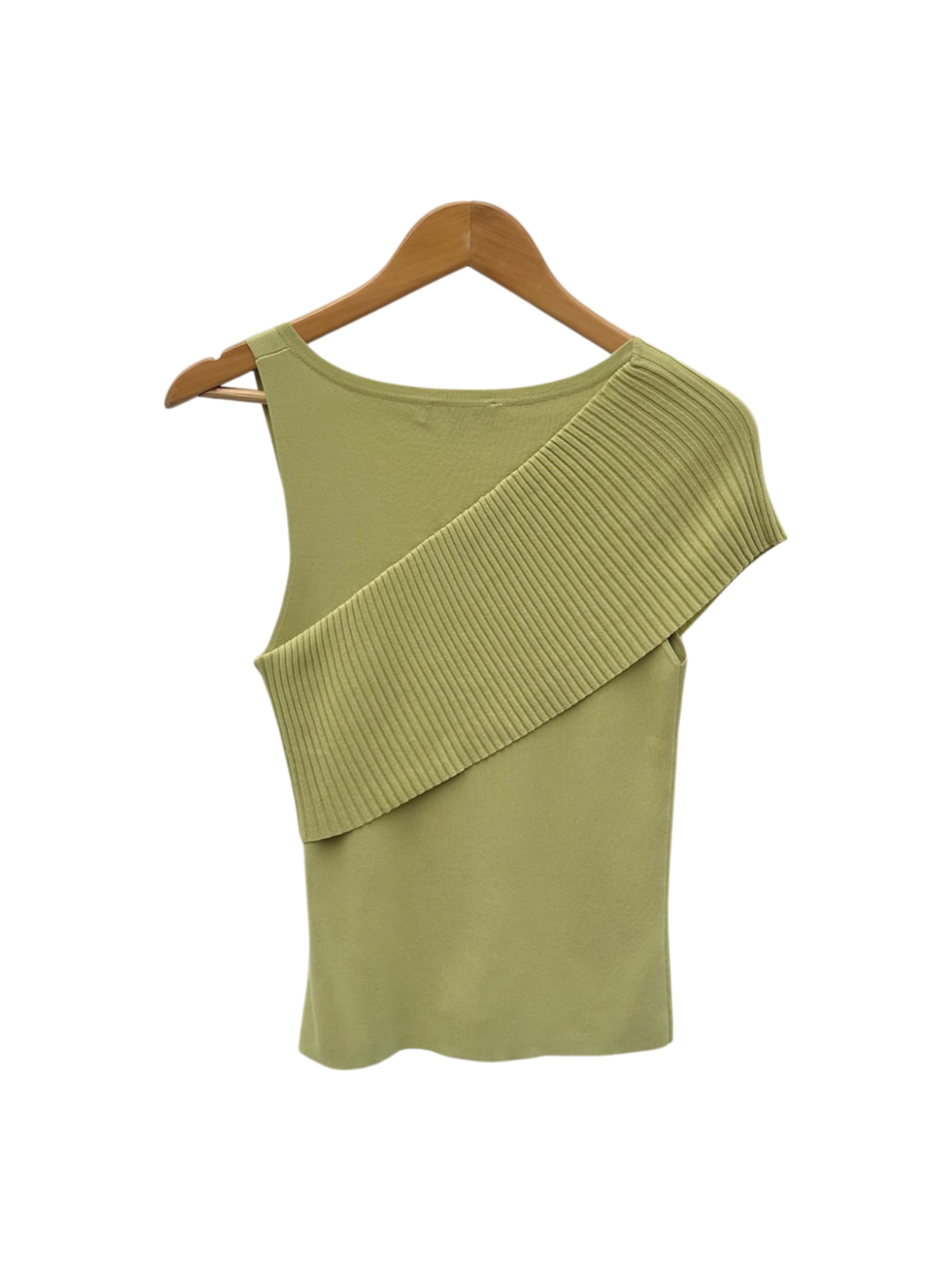 Vintage 90s Avocado Asymmetrical Knit Top (M/L)