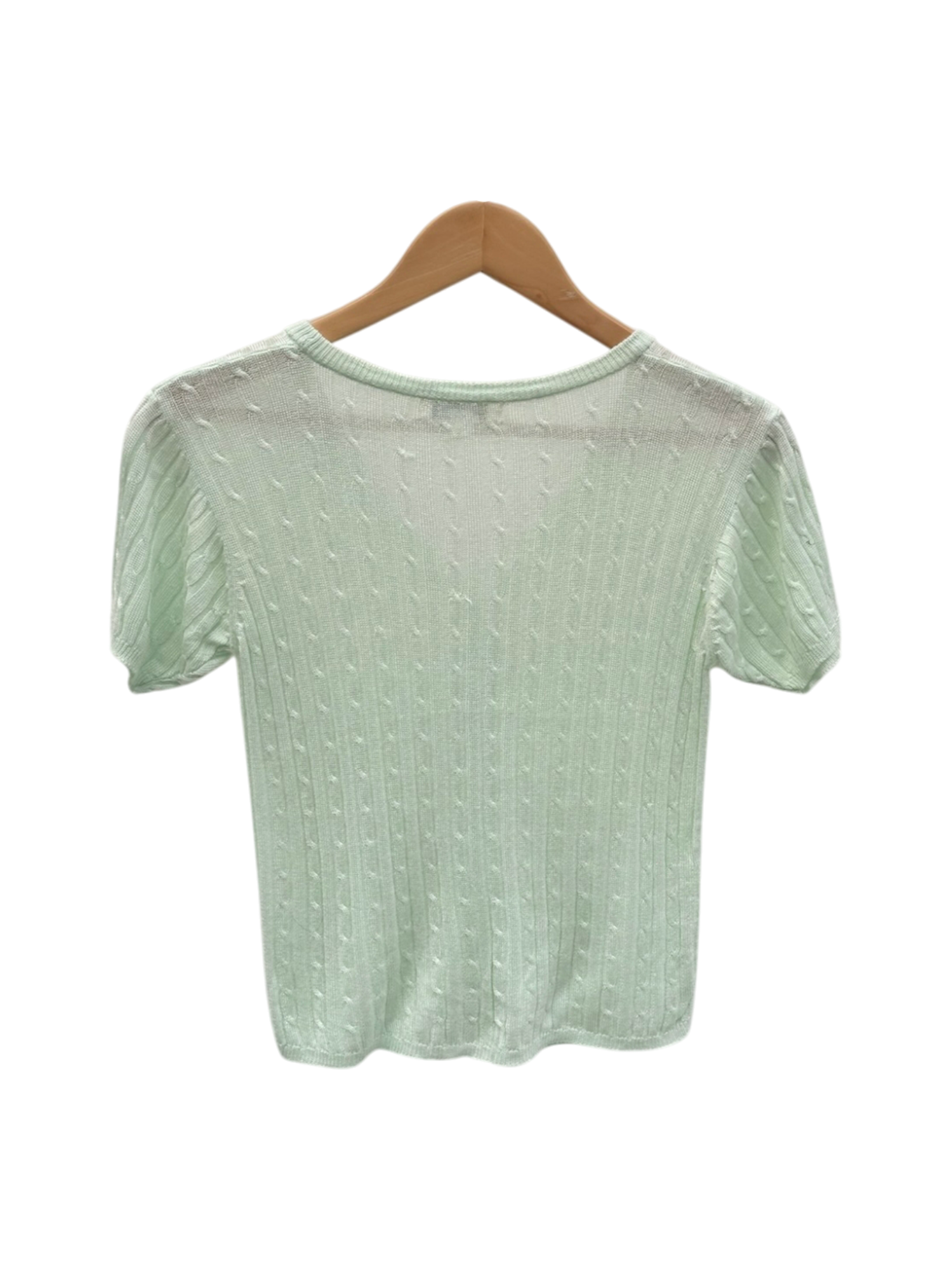 Vintage 90s Dainty Seafoam Short Sleeve Knit (S)
