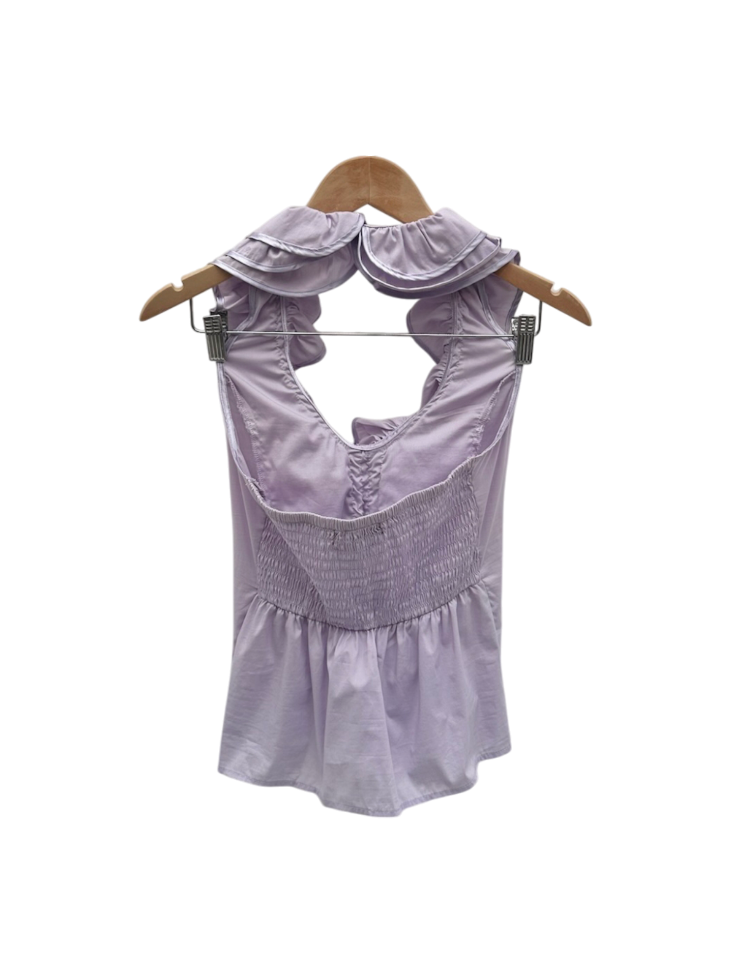 Vintage Y2K Ruffled Lavender Halter Top (S)