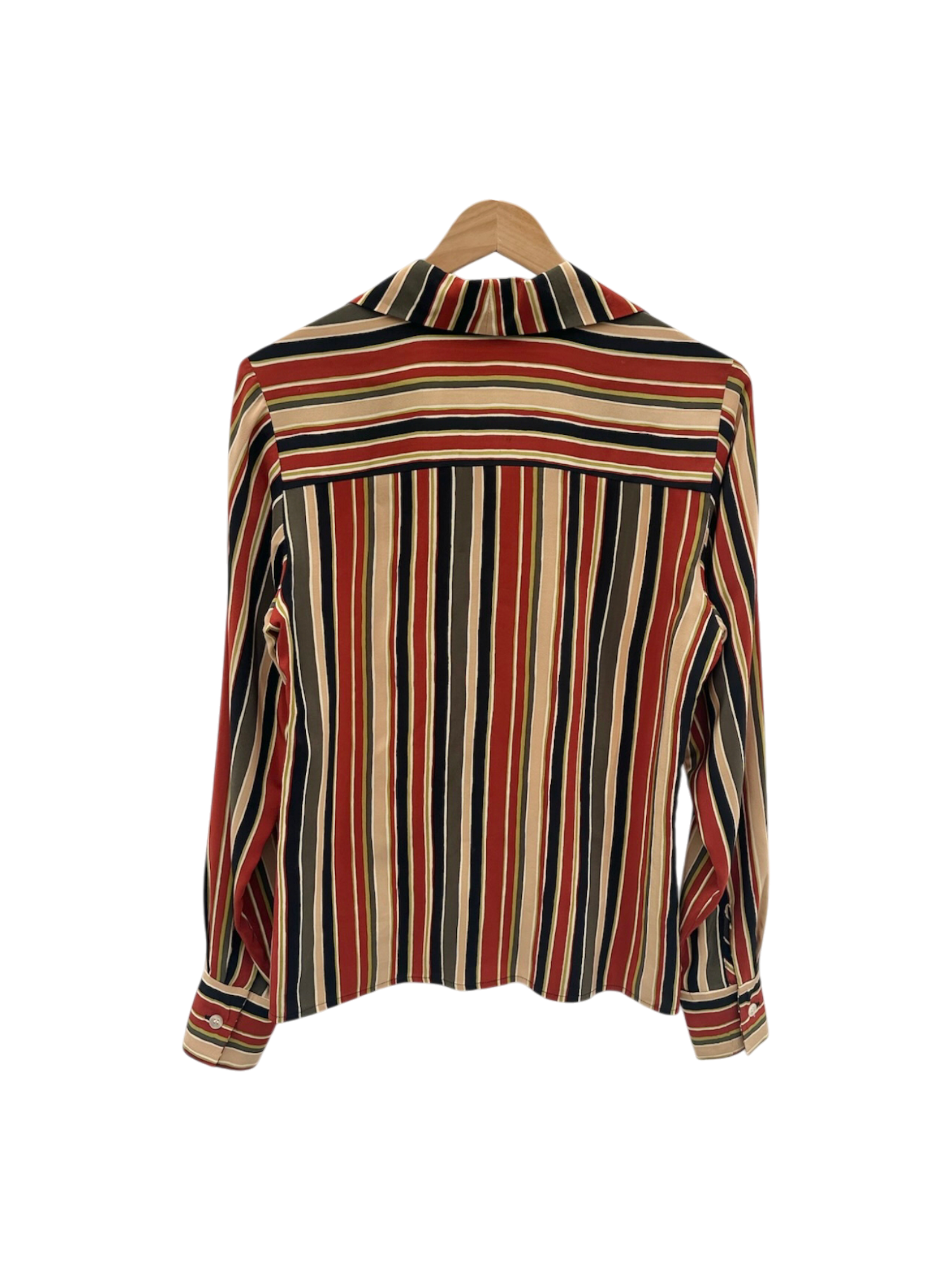 Vintage 90s Retro Vibrant Striped Silk Button Up (M)