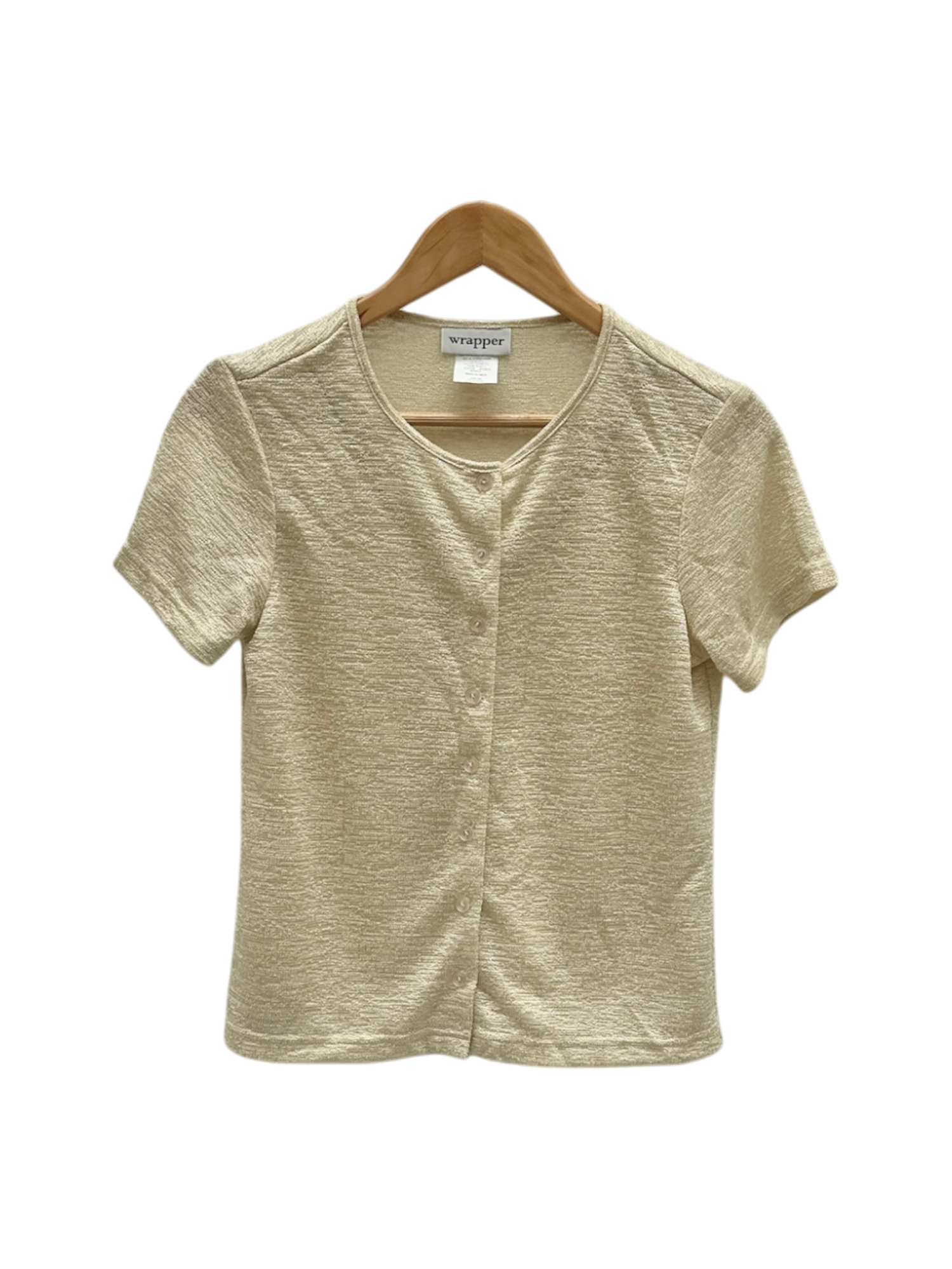 Vintage 80s Cream Layered Short Sleeve (S/M)
