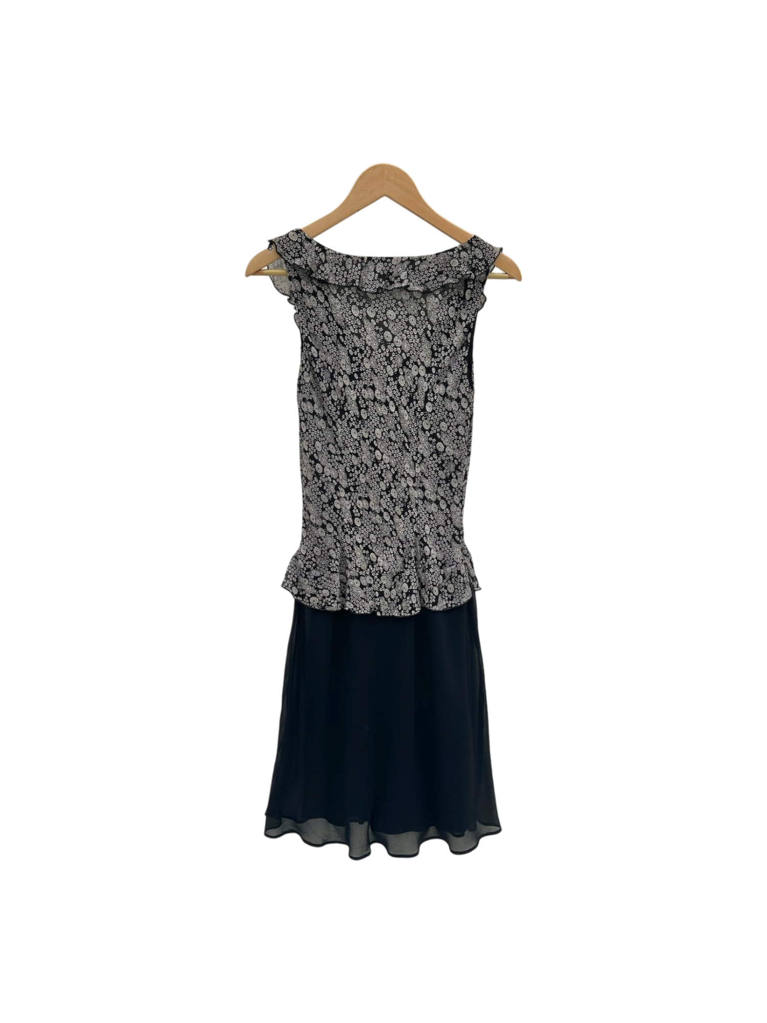 Vintage 90s Dainty Ruffled Midi Dress (S)