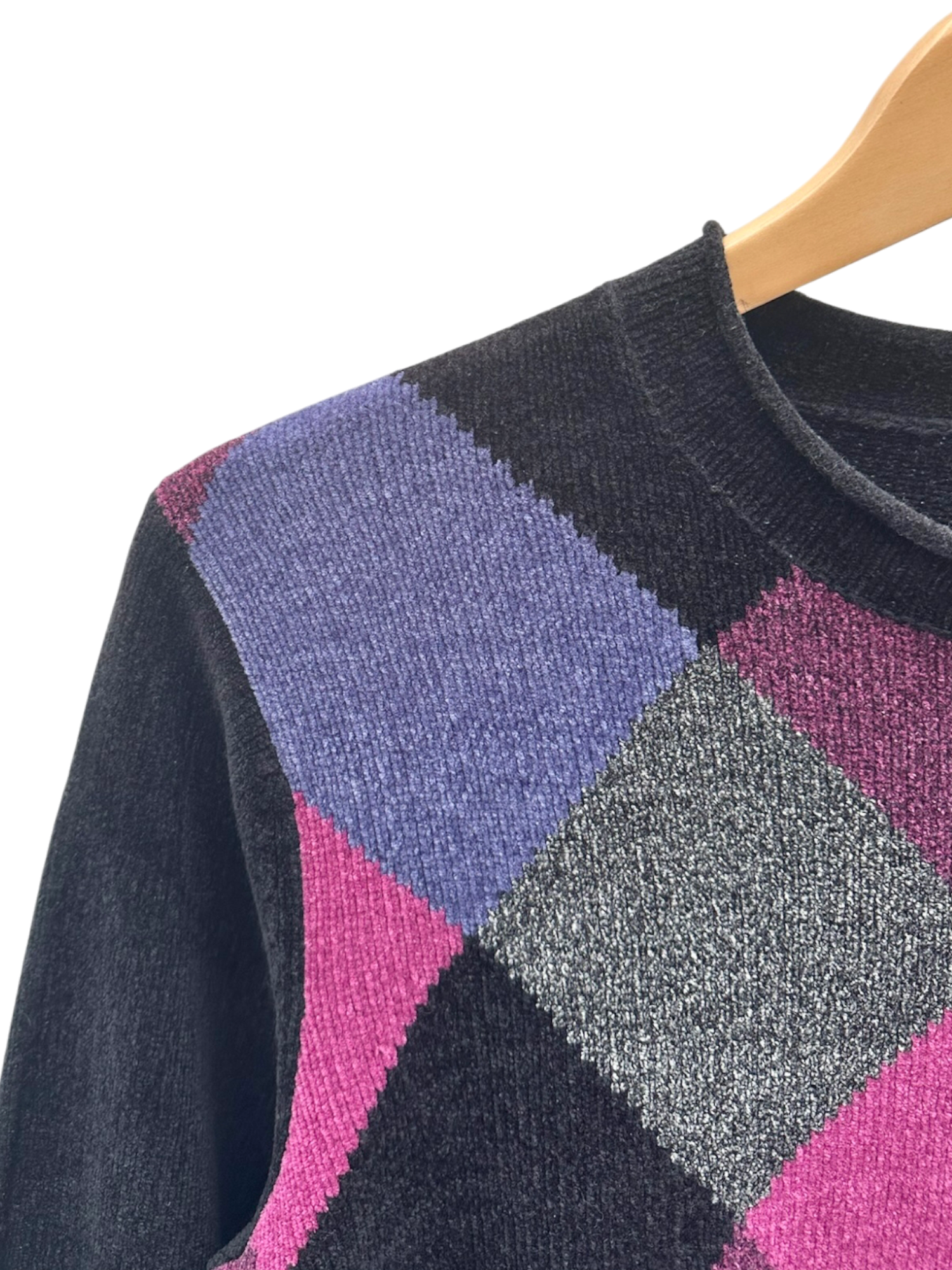 Vintage 90s Retro Cozy Argyle Knit Sweater (M)