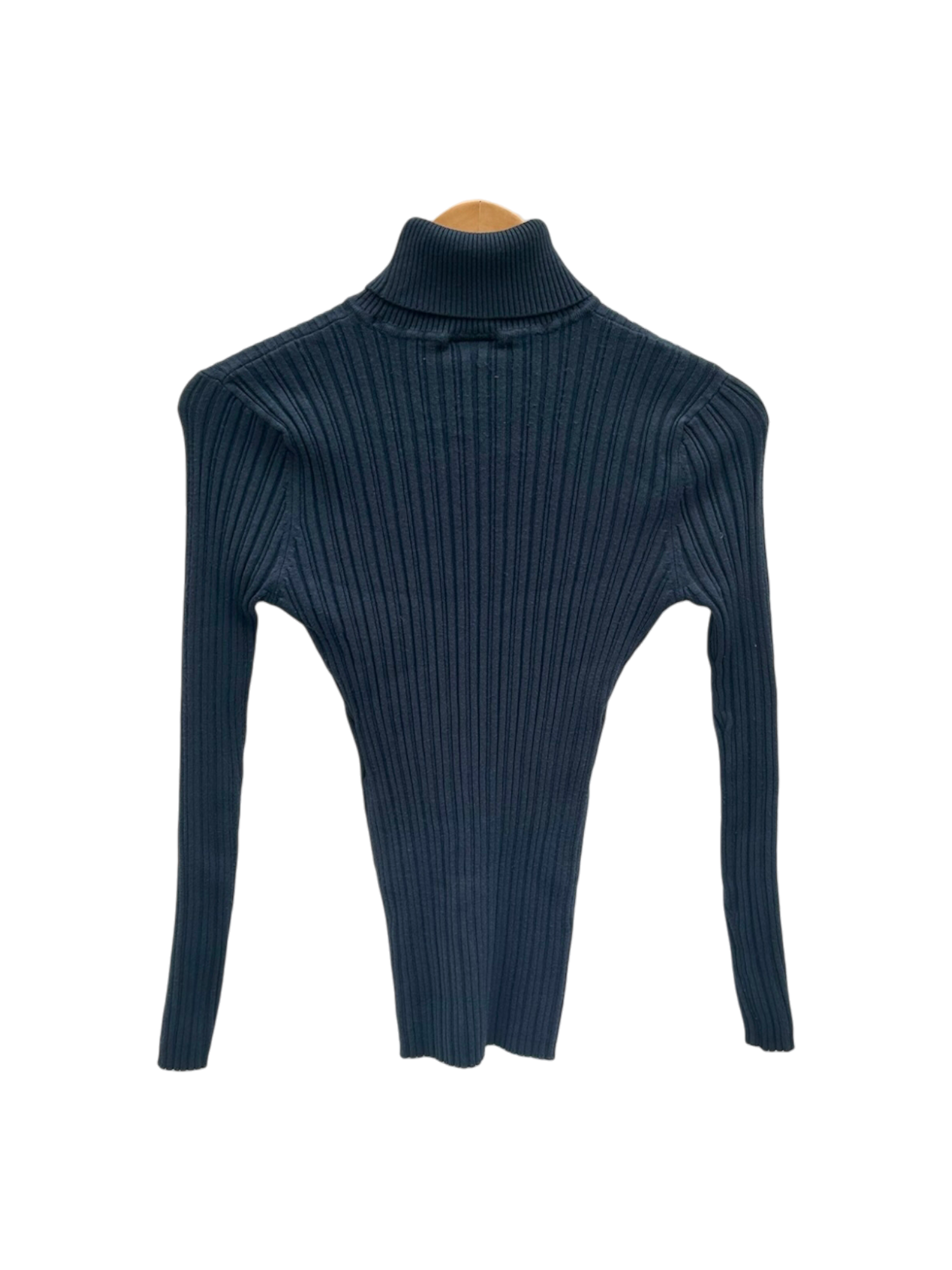 Vintage 90s Classic Navy Ribbed Turtleneck (M)