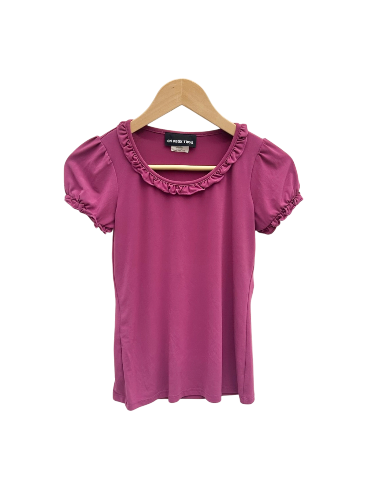 Retro Raspberry Ruffle Tin Vintage 90s Raspberry Ruffled Knit Top (XS) | ThreeDays-AWeek