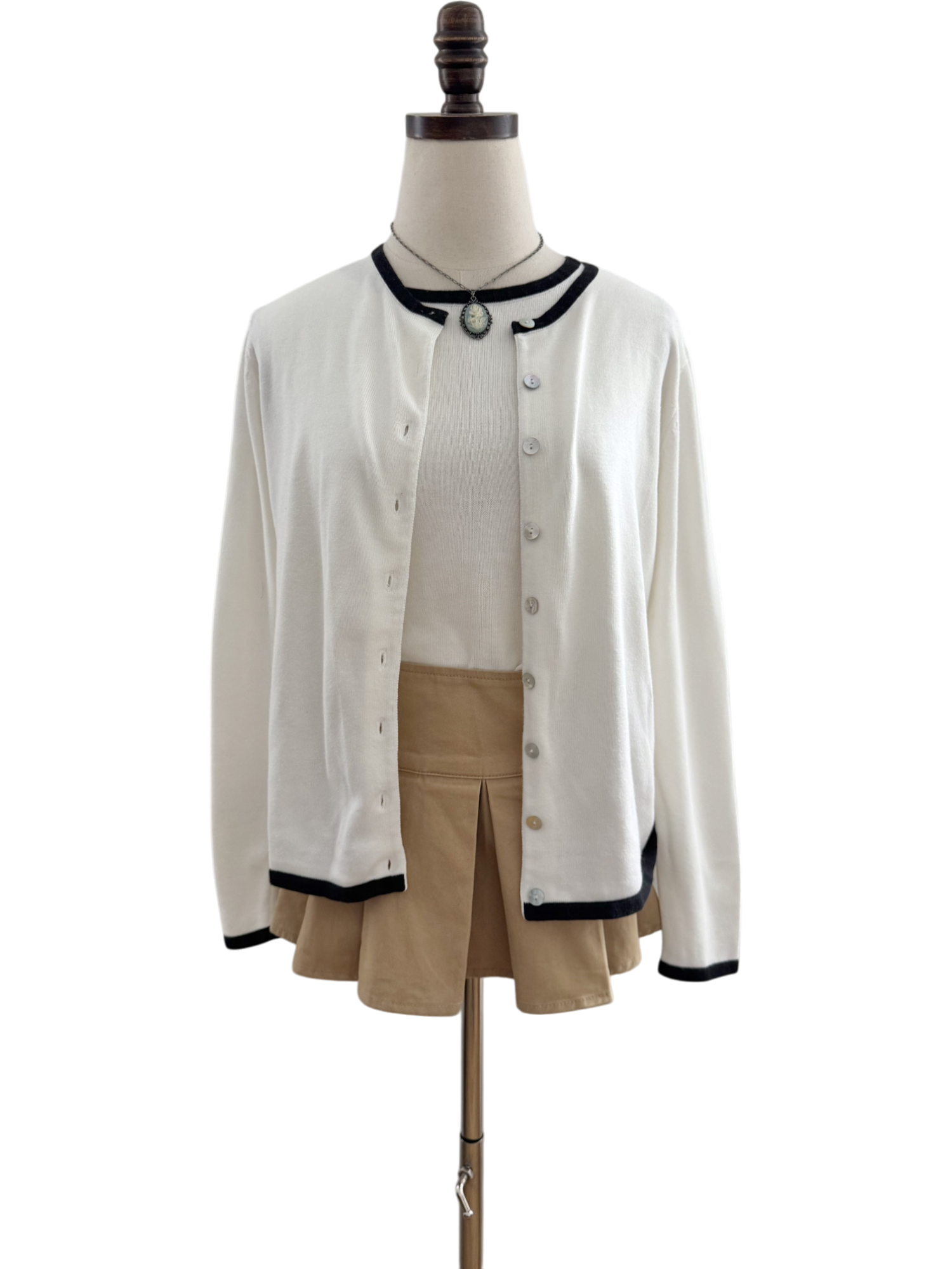 Vintage 90s Contrast Cotton Twin Set (M)