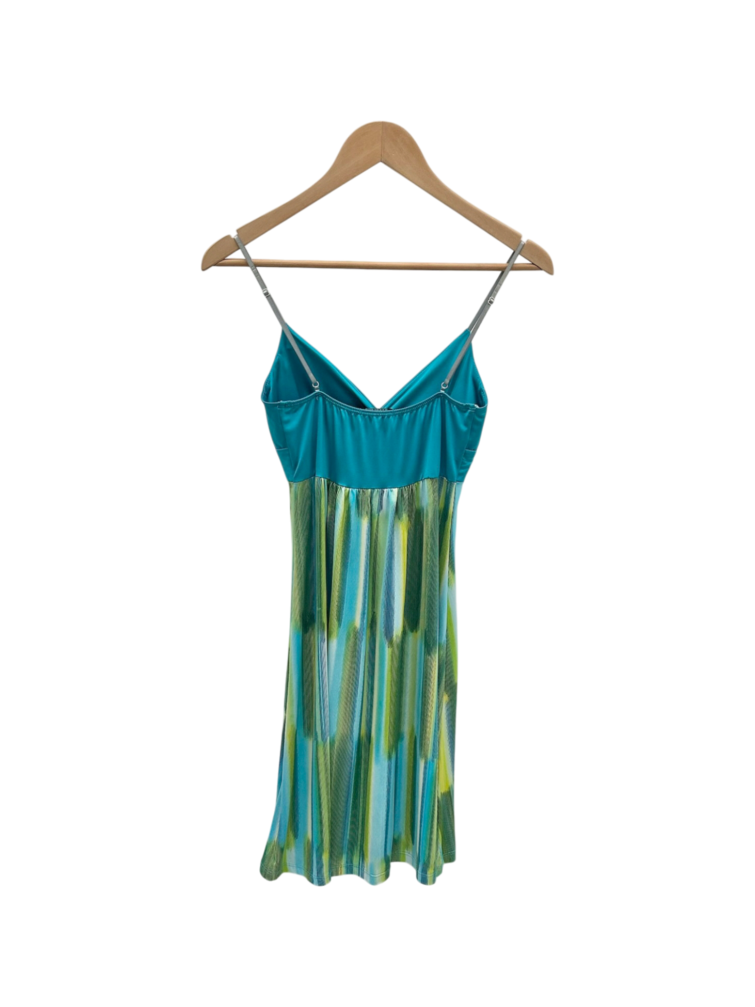Vintage 90s Teal & Lime Ombre Slip Dress  (M)