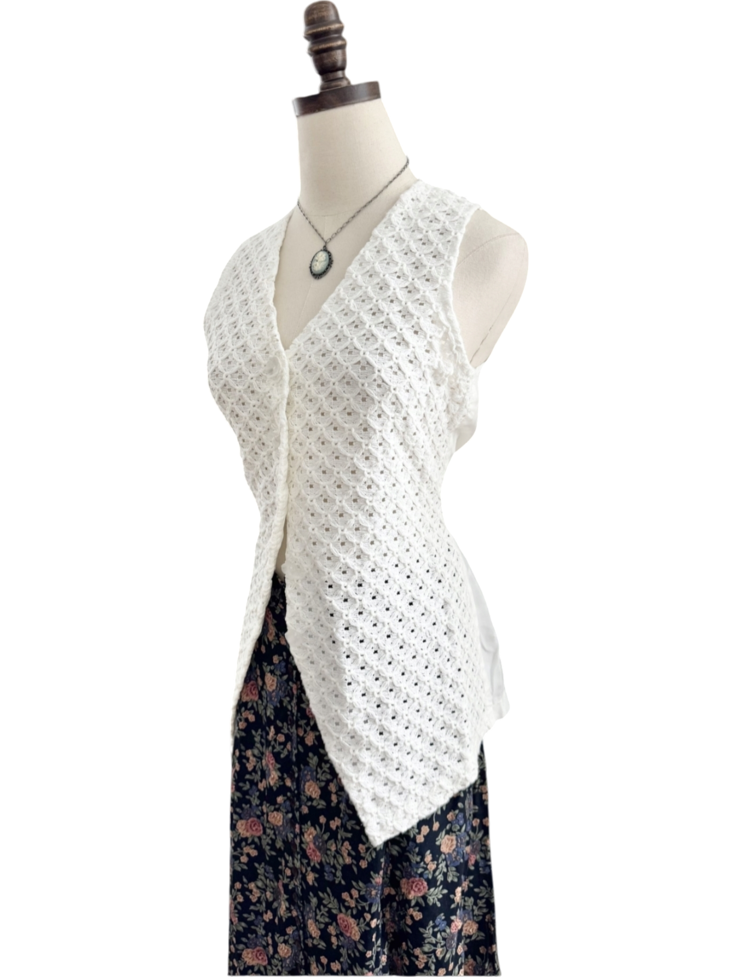 Vintage 90s Tie Back Textured Vest (S)