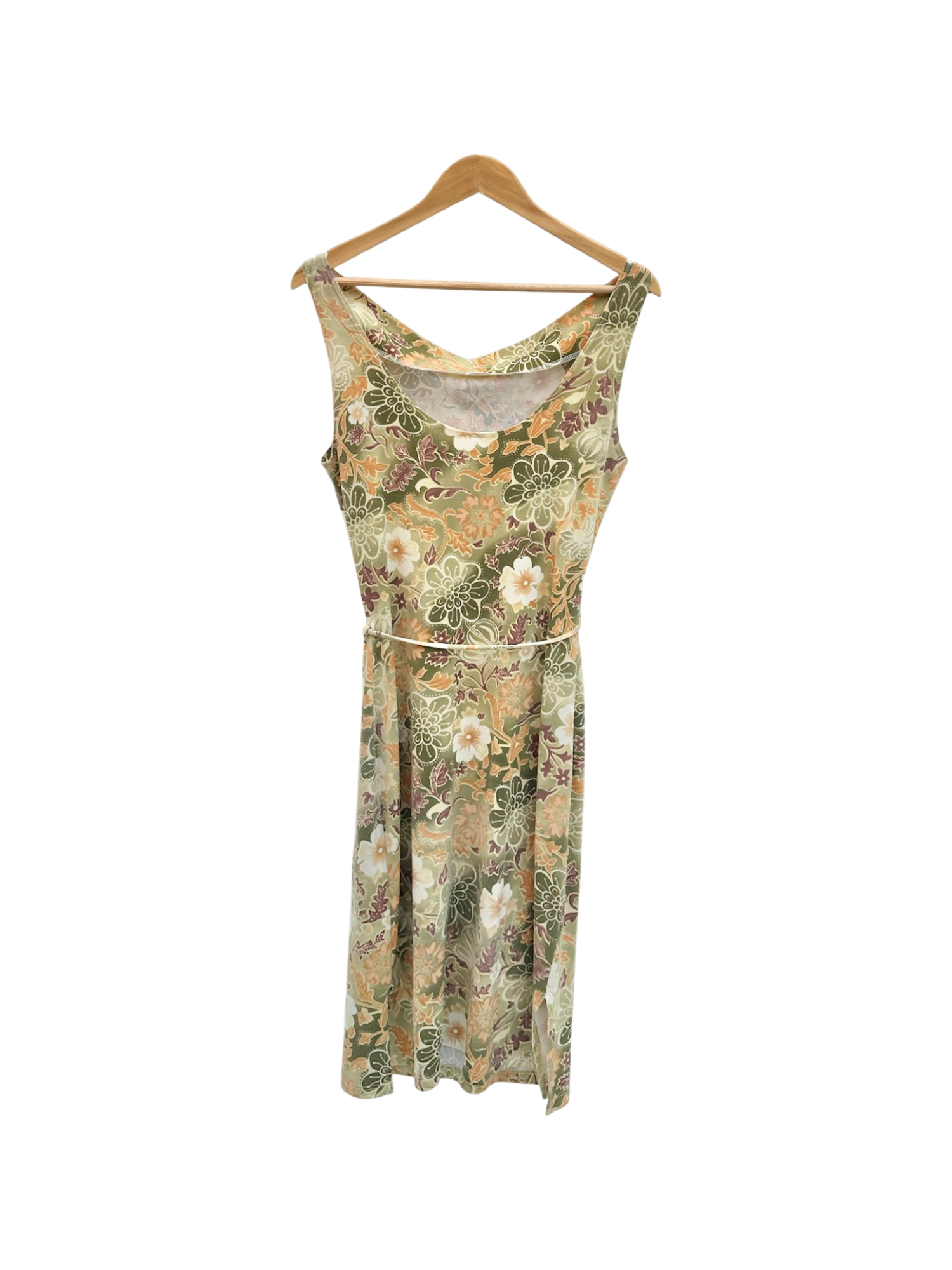 Vintage 90s Cowl Neck Tie Midi Dress (M)