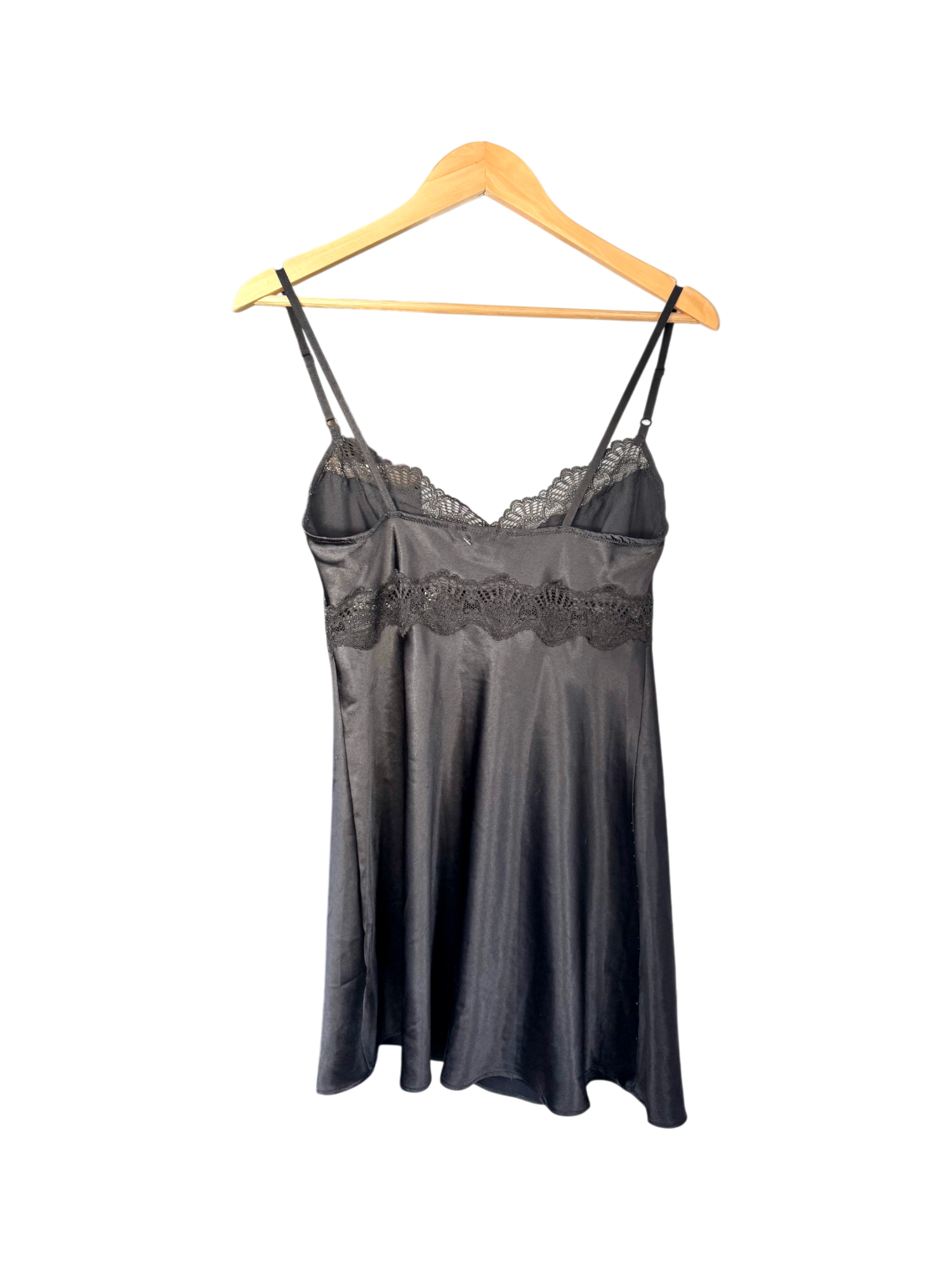 Vintage Y2K Black Lace Trim Dainty Slip (S)