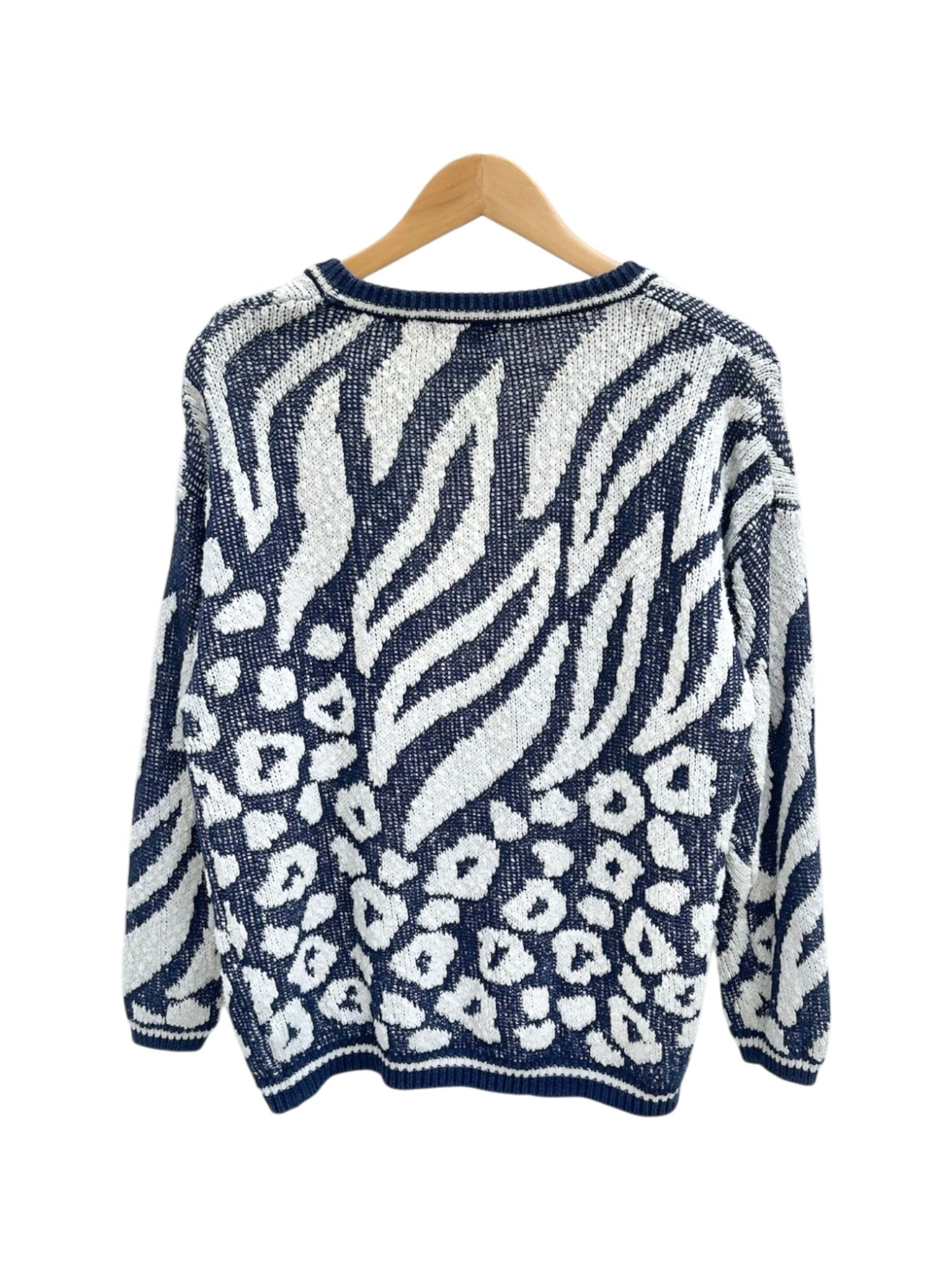 Vintage 90s Textured Mixed Patterned Cardigan (L)