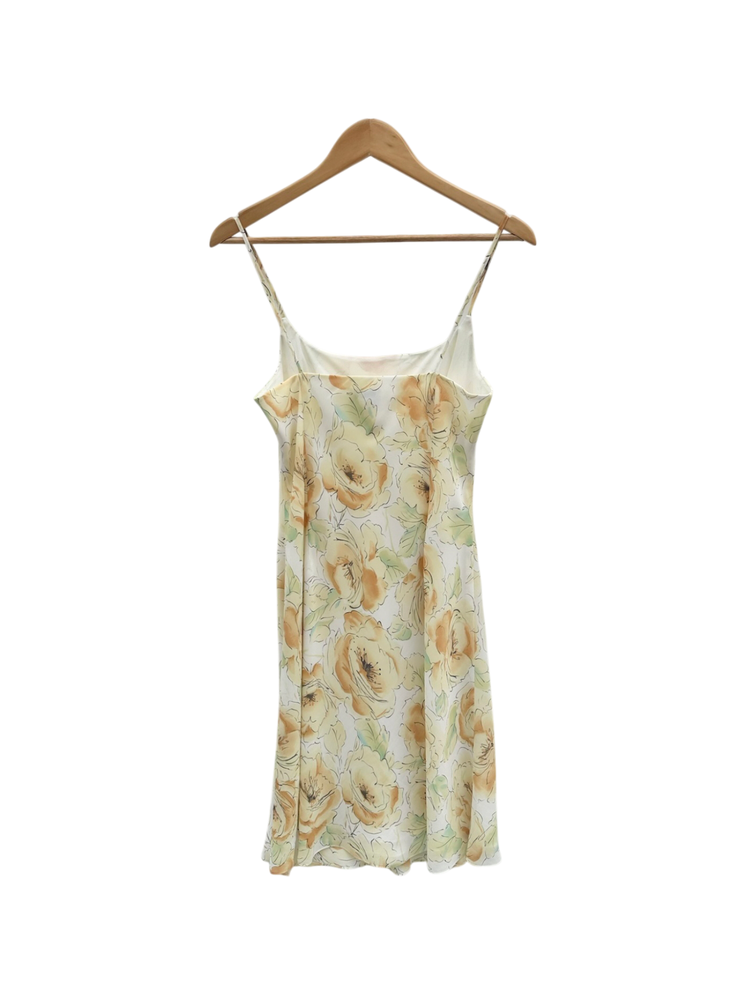 Vintage 90s Layered Silk Floral Midi Dress (S/M)
