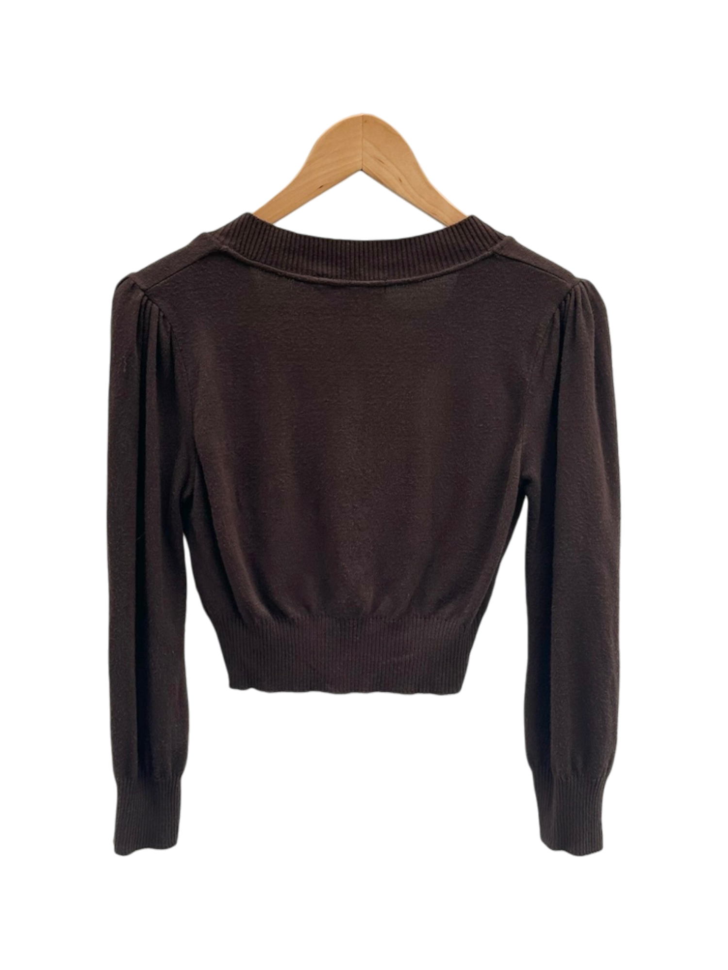 Vintage 90s Cropped Chocolate Cardigan (S)