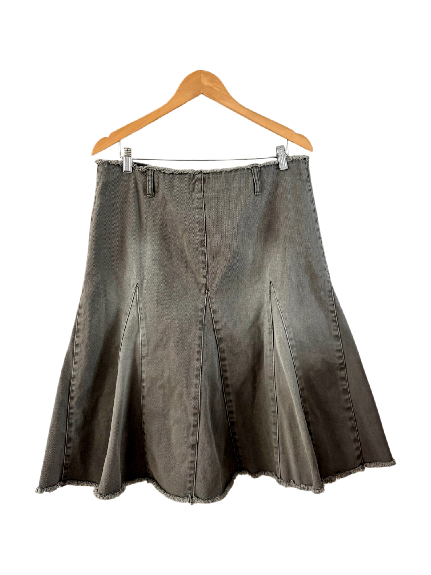 Vintage Charcoal Panel Midi Skirt (M/L)
