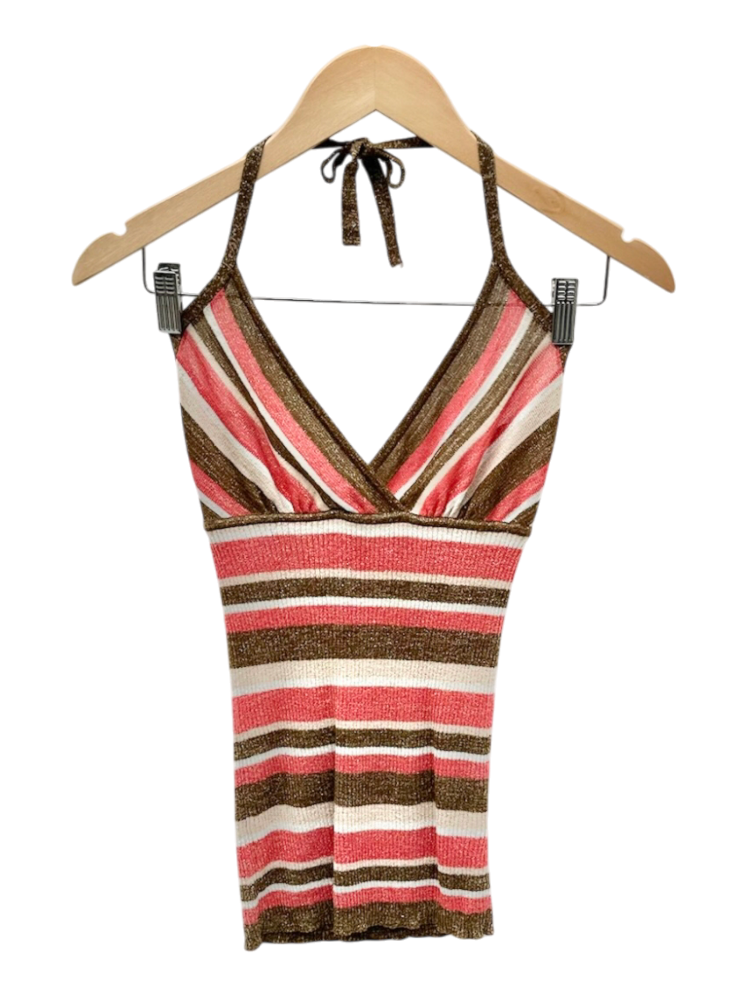 Vintage 90s BEBE Striped Halter Top (S)