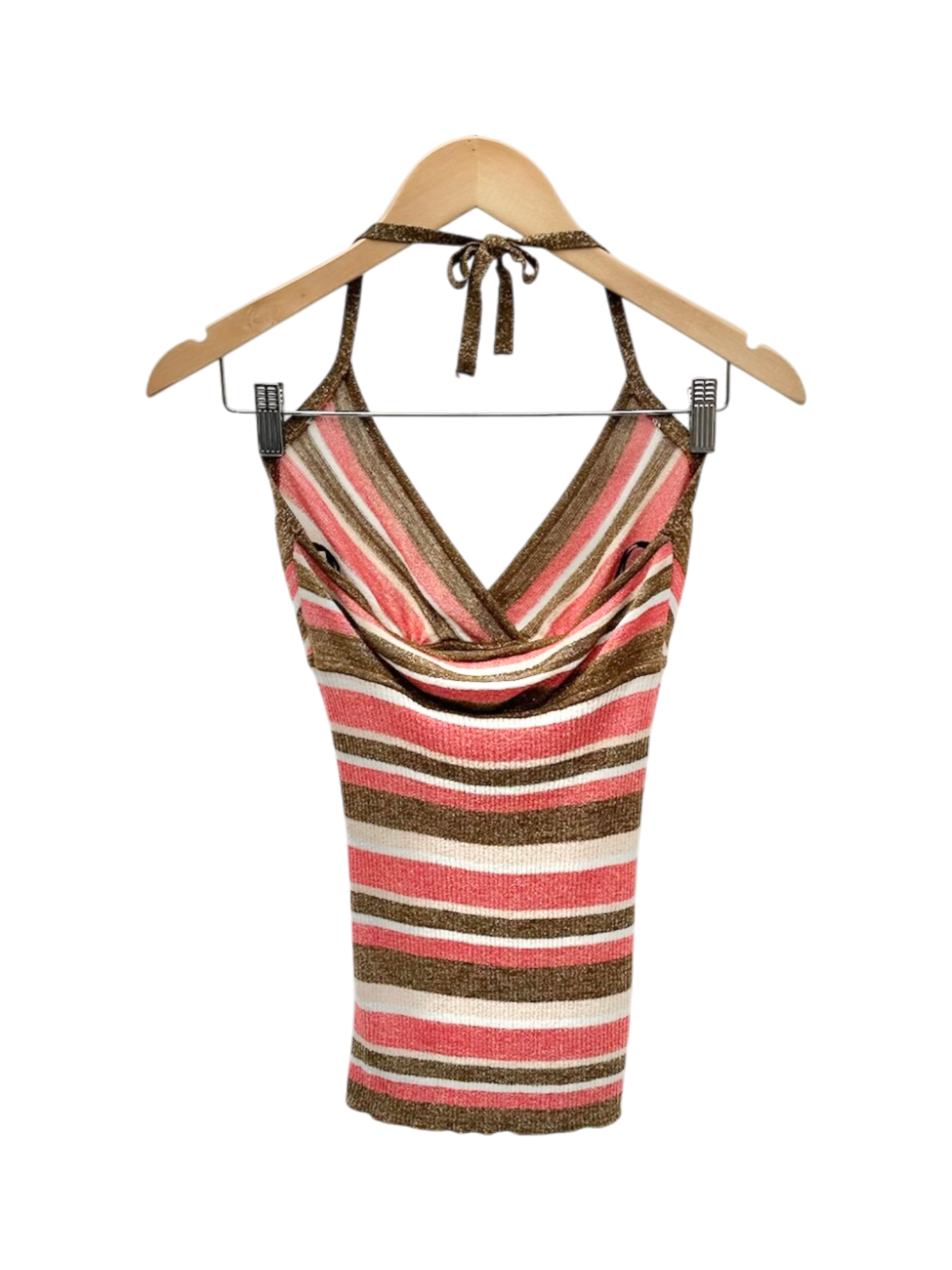 Vintage 90s BEBE Striped Halter Top (S)