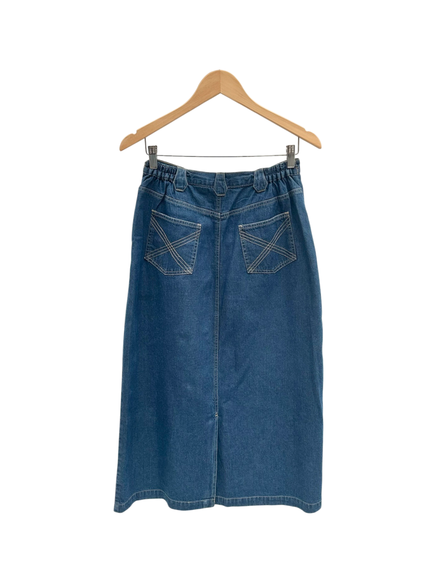 Vintage 90s Highwaisted Denim Midi Skirt (M)
