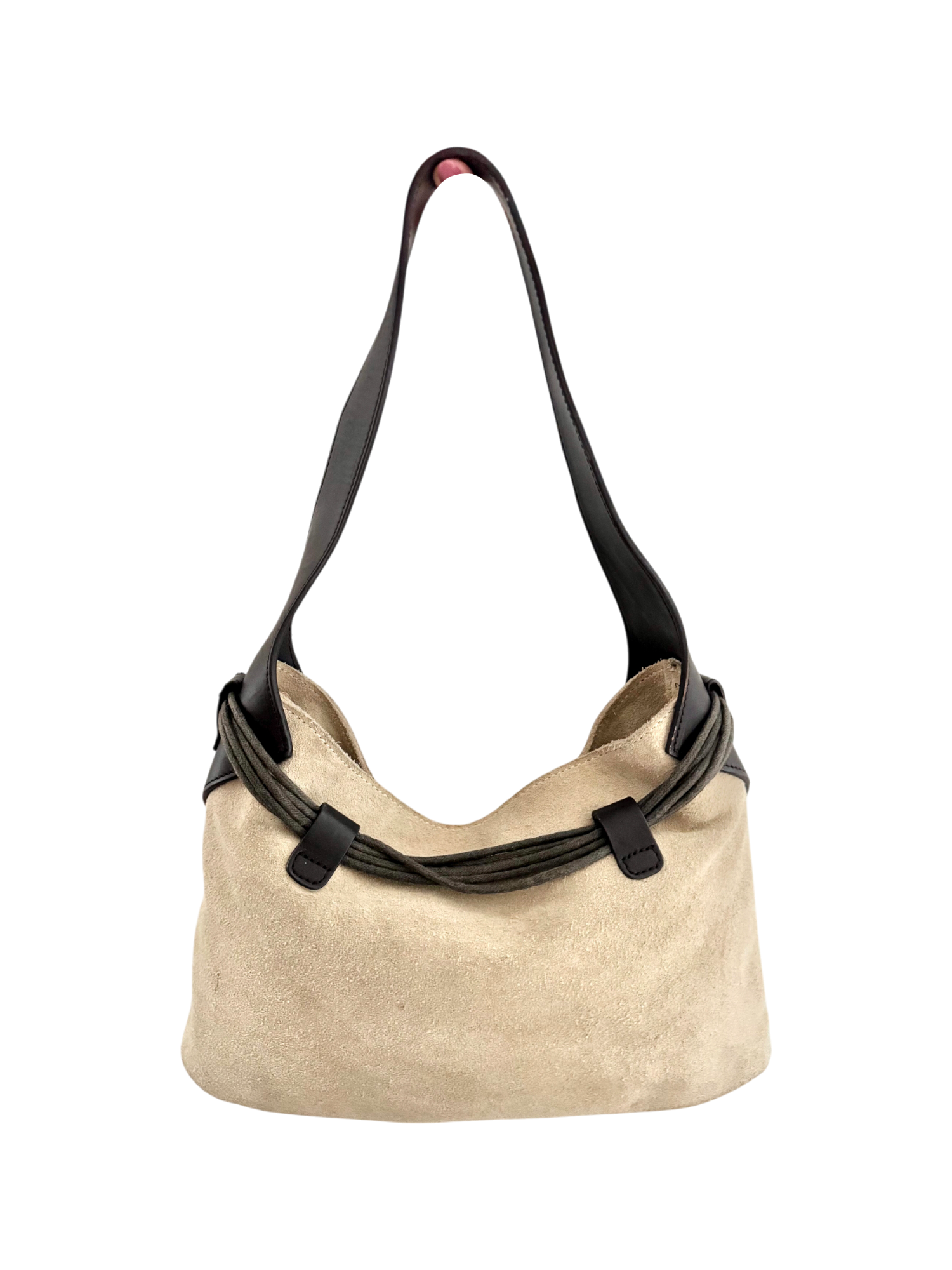 Vintage 90s Slouchy Leather Concho Shoulder Bag