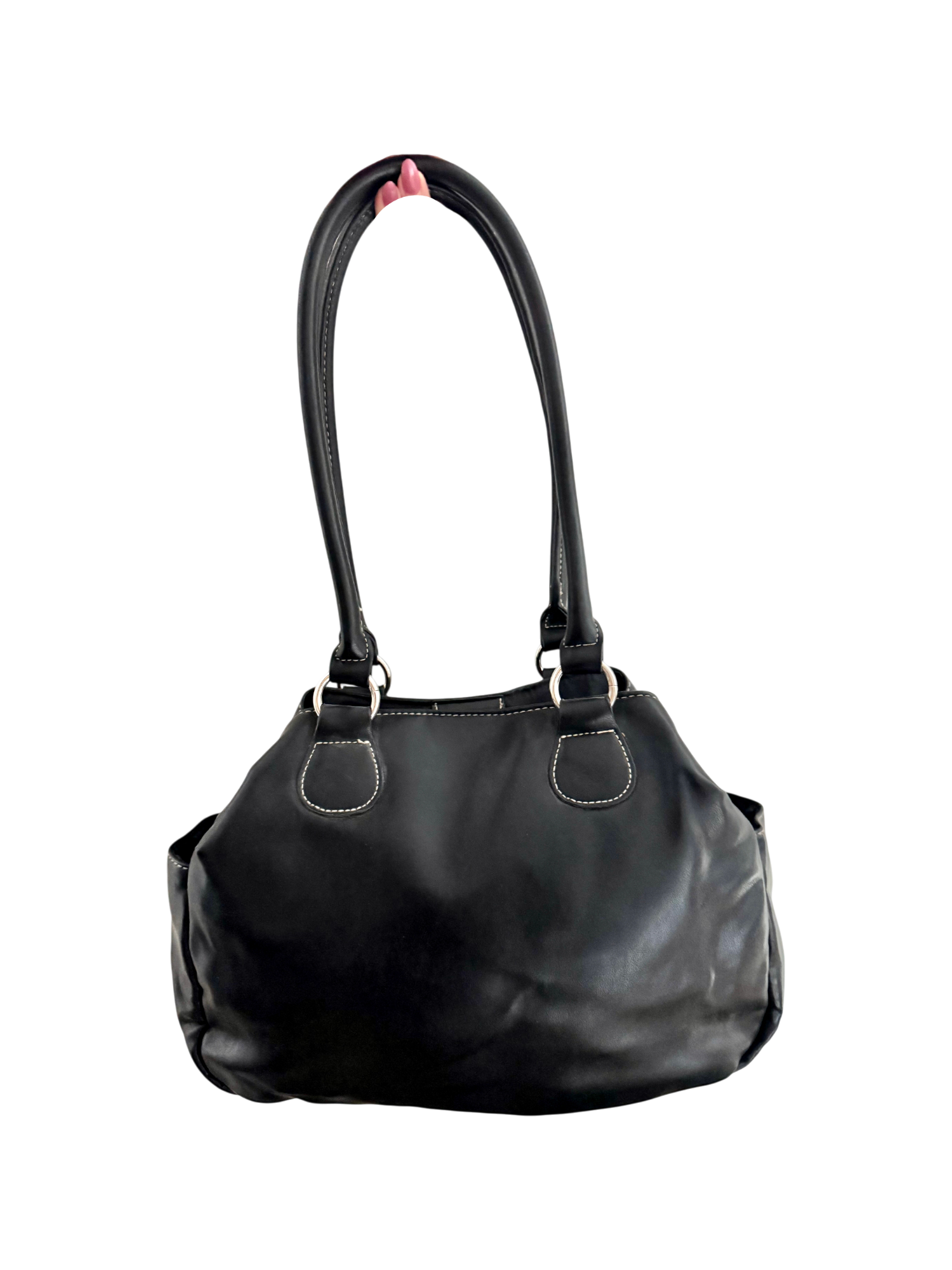 Vintage Black Ruched Shoulder Bag