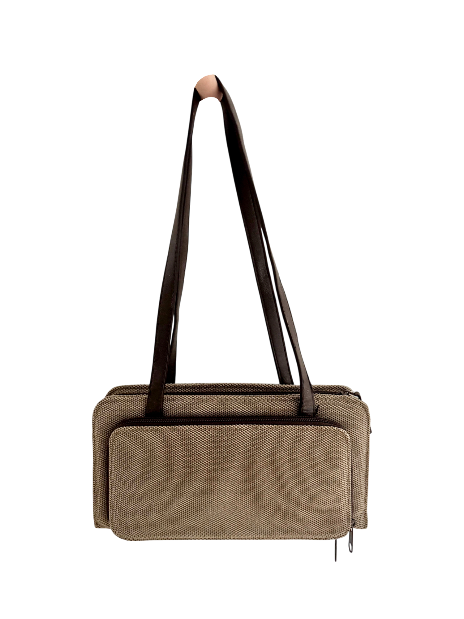 Vintage 90s Structured Canvas  Shoulder Bag