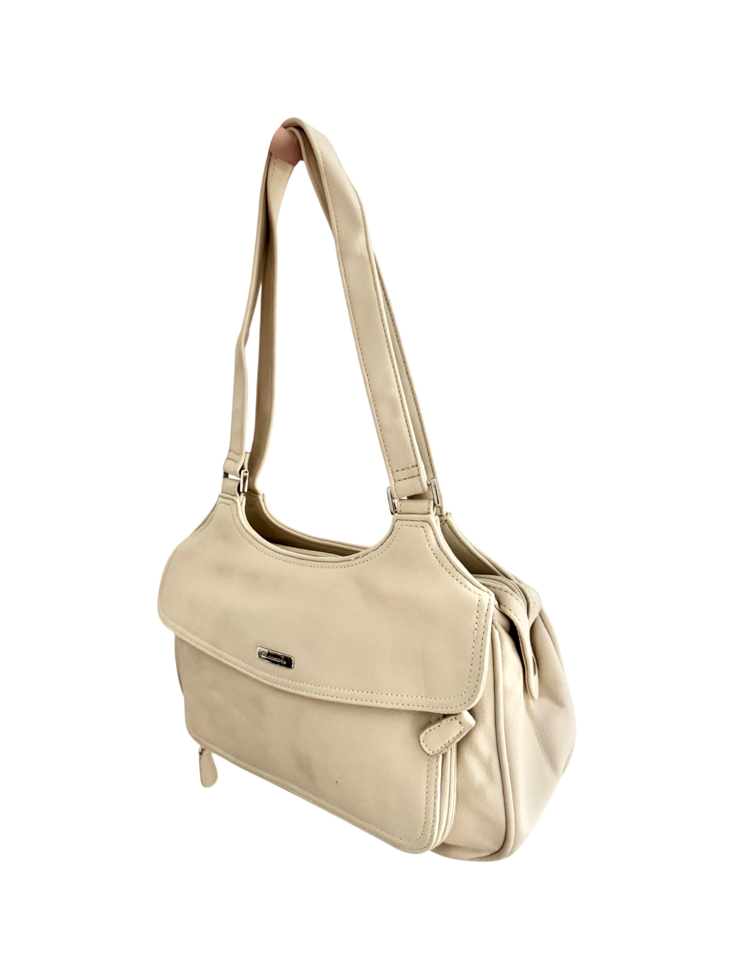 Vintage 90s Soft Cream Shoulder Bag