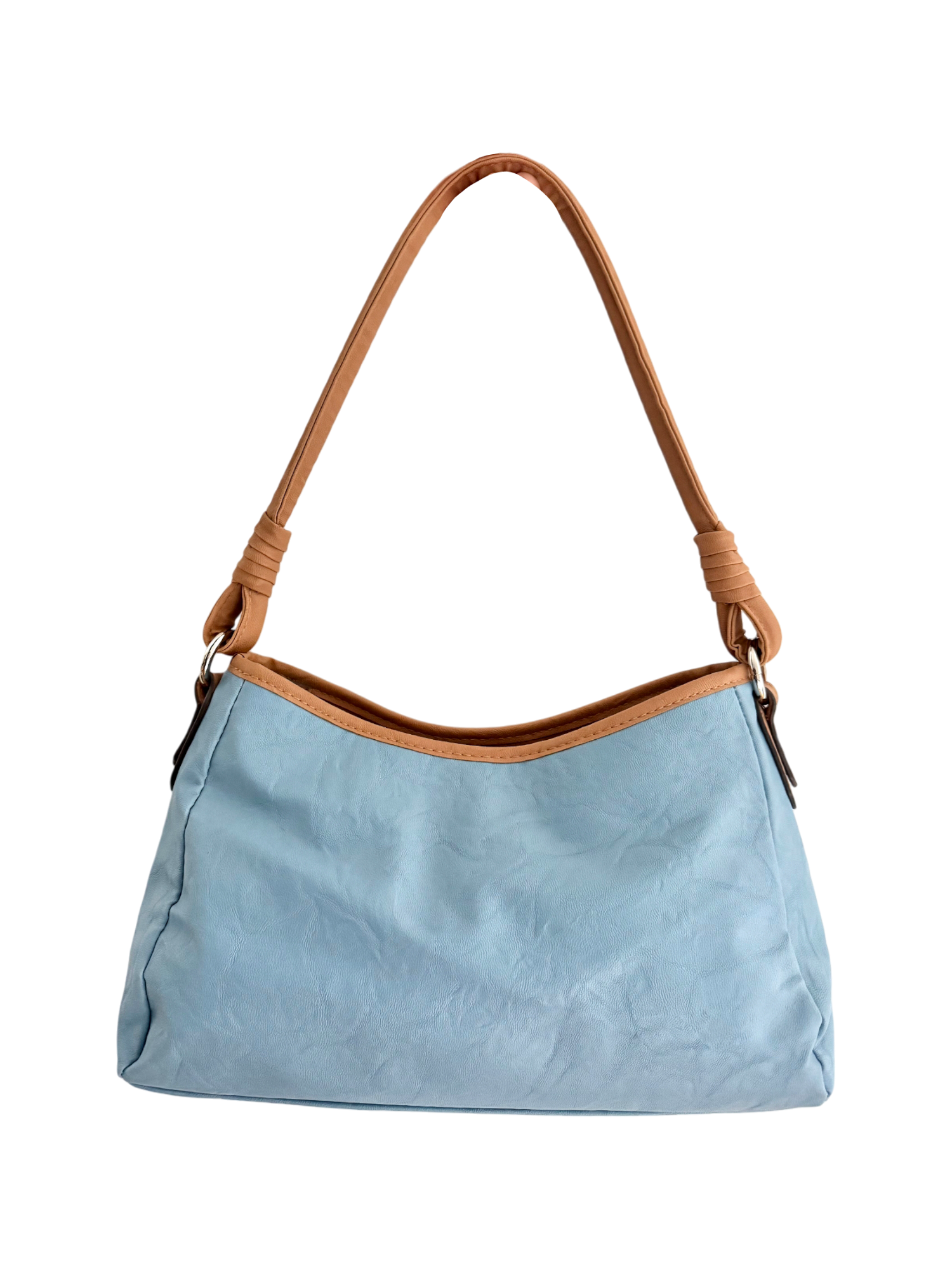Vintage Sky & Toffee Belted Shoulder Bag