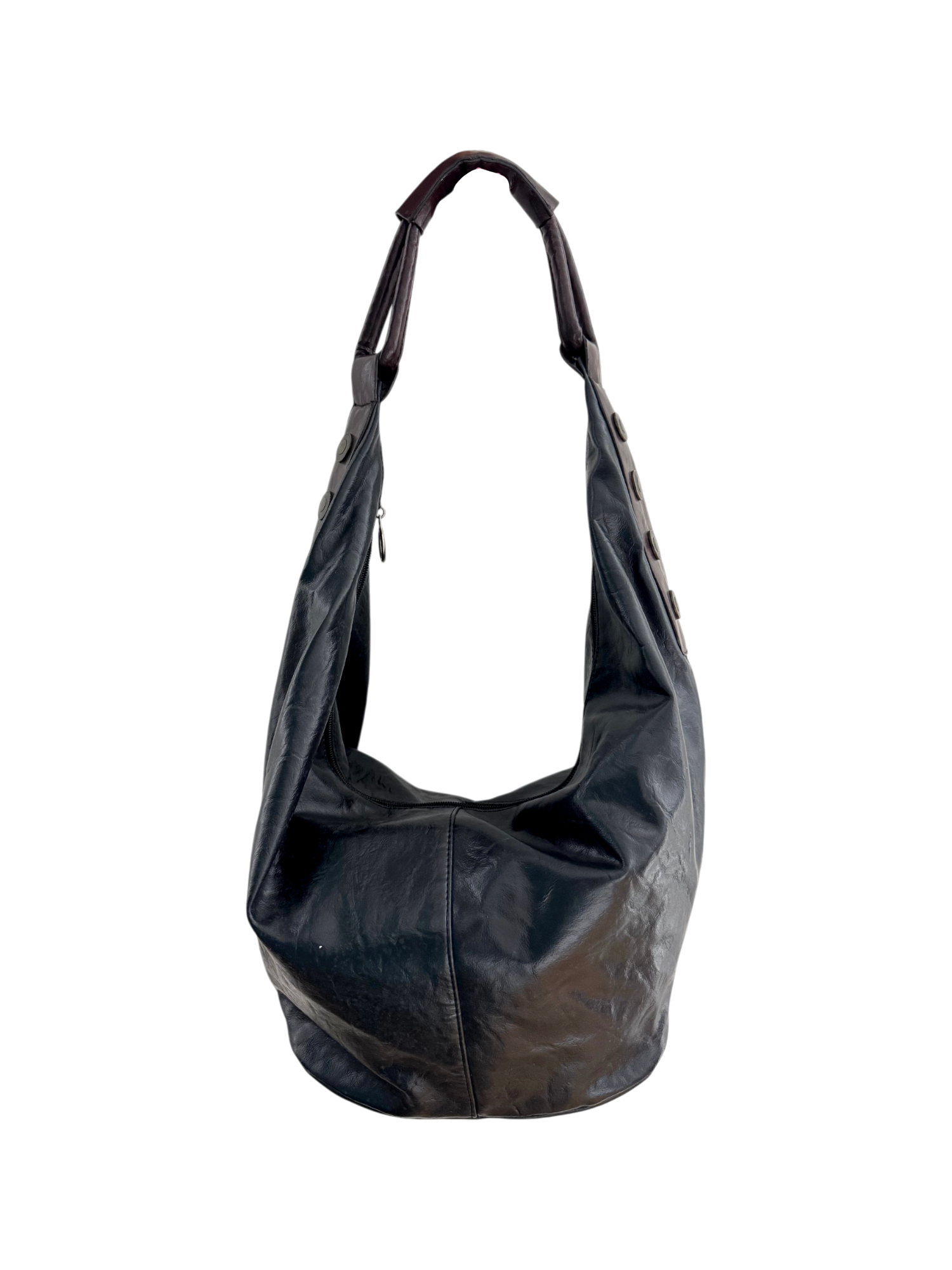 Vintage 90s Slouchy Black Studded Shoulder Bag