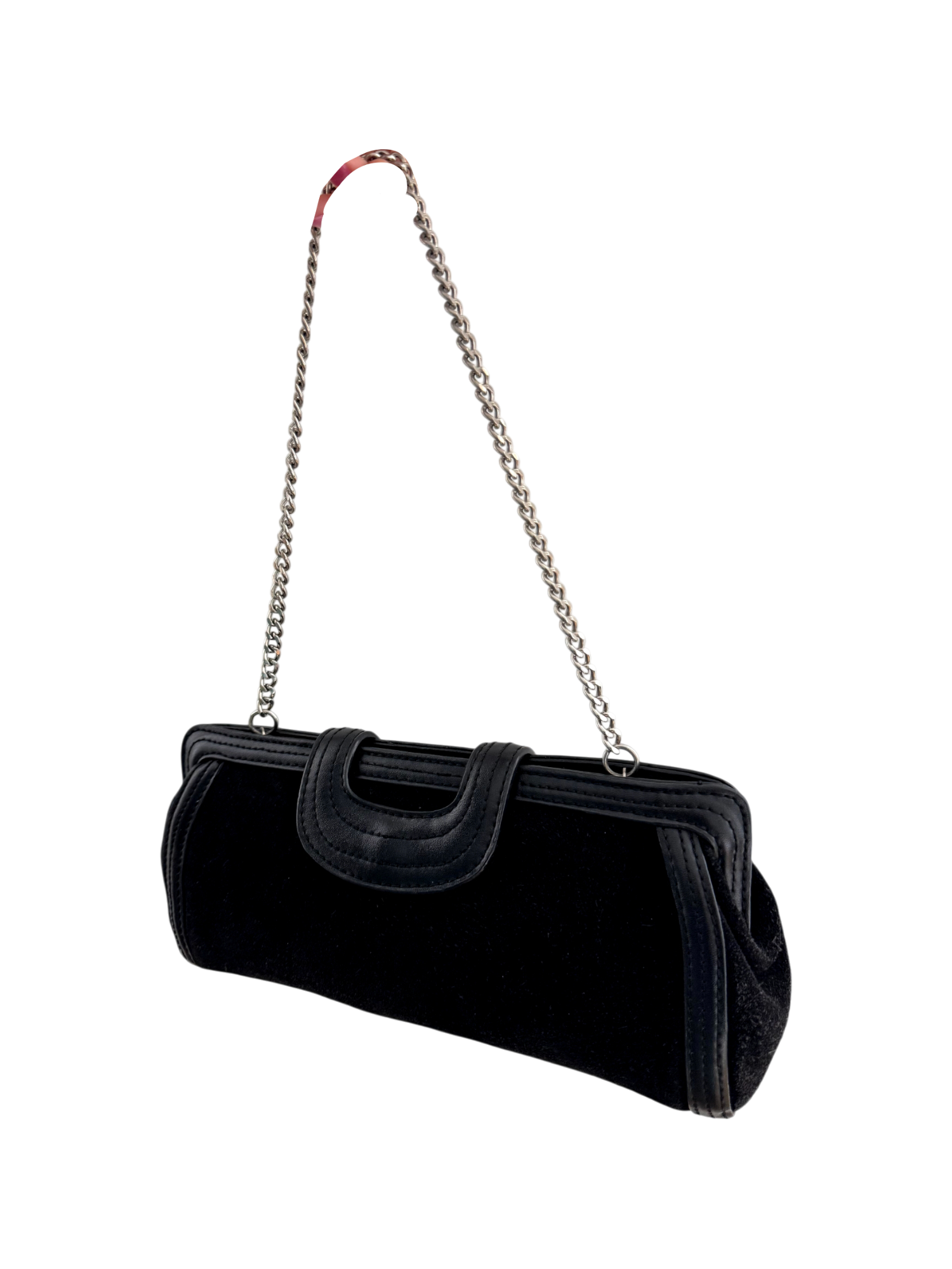 Black Suede Chain Shoulder Bag