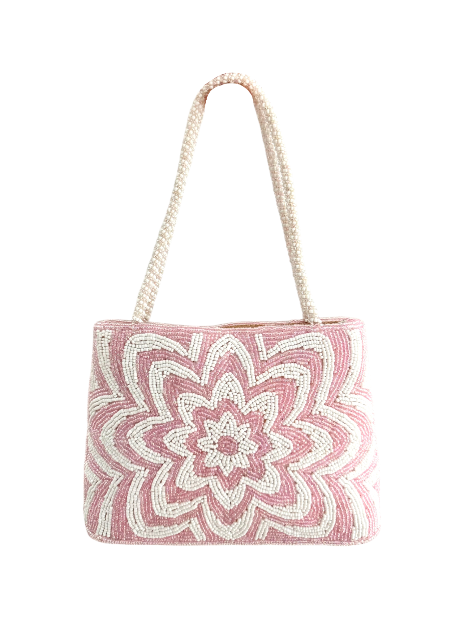 Vintage Blush Beaded Floral Mini Bag
