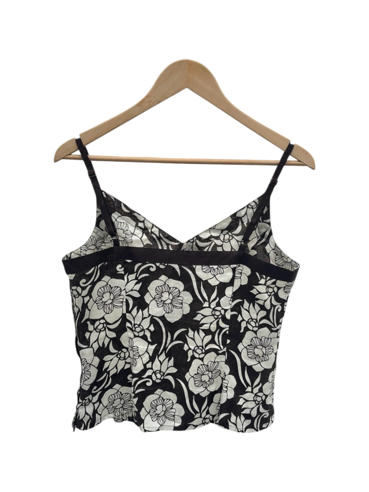 Vintage Y2K Boho Contrast Floral Cami (M)