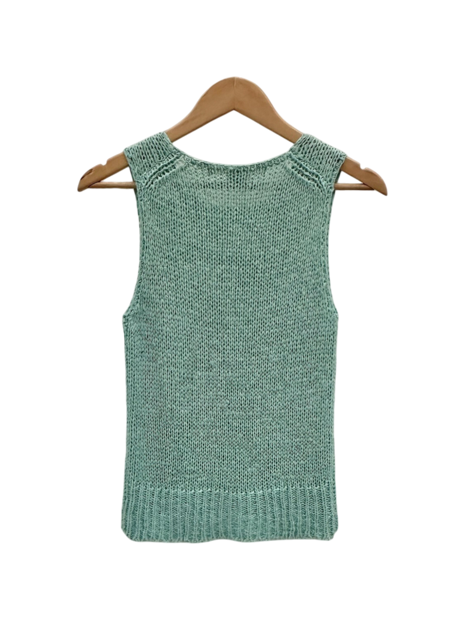 Vintage 90s Artsy Turquoise Knit Top (M)