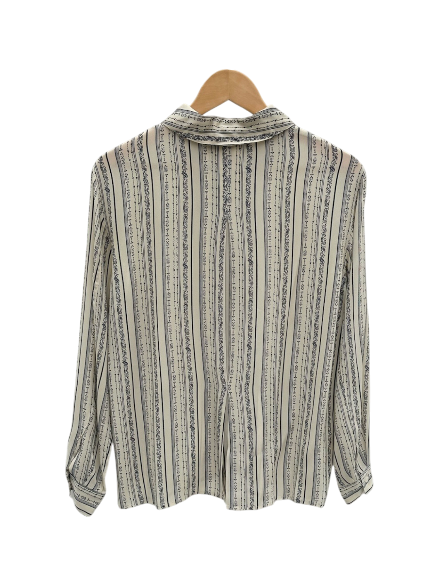 Vintage 70s Cream Navy Coquette Blouse (M)