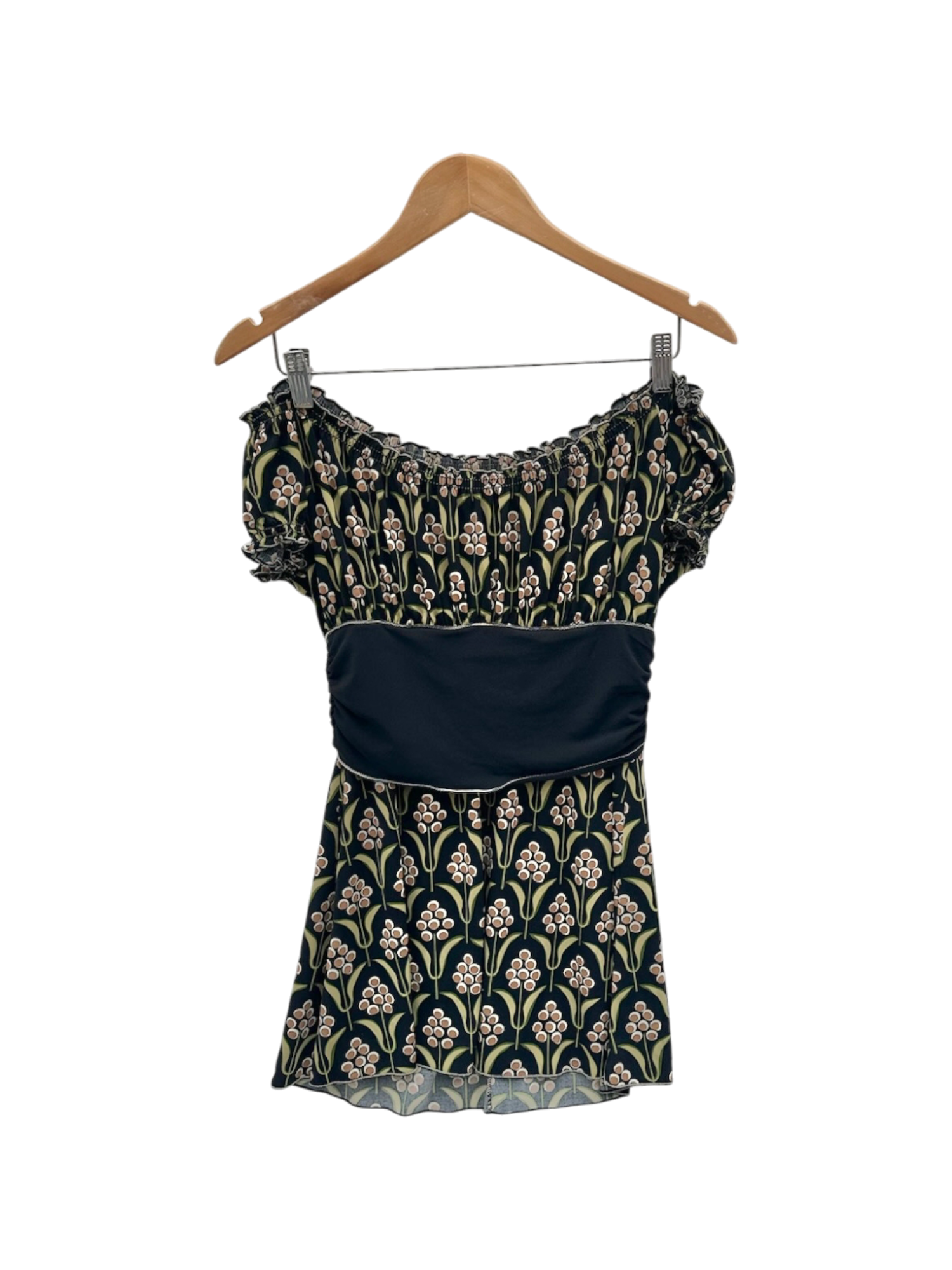 Vintage Y2K Babydoll Ruffle Top (S/M)