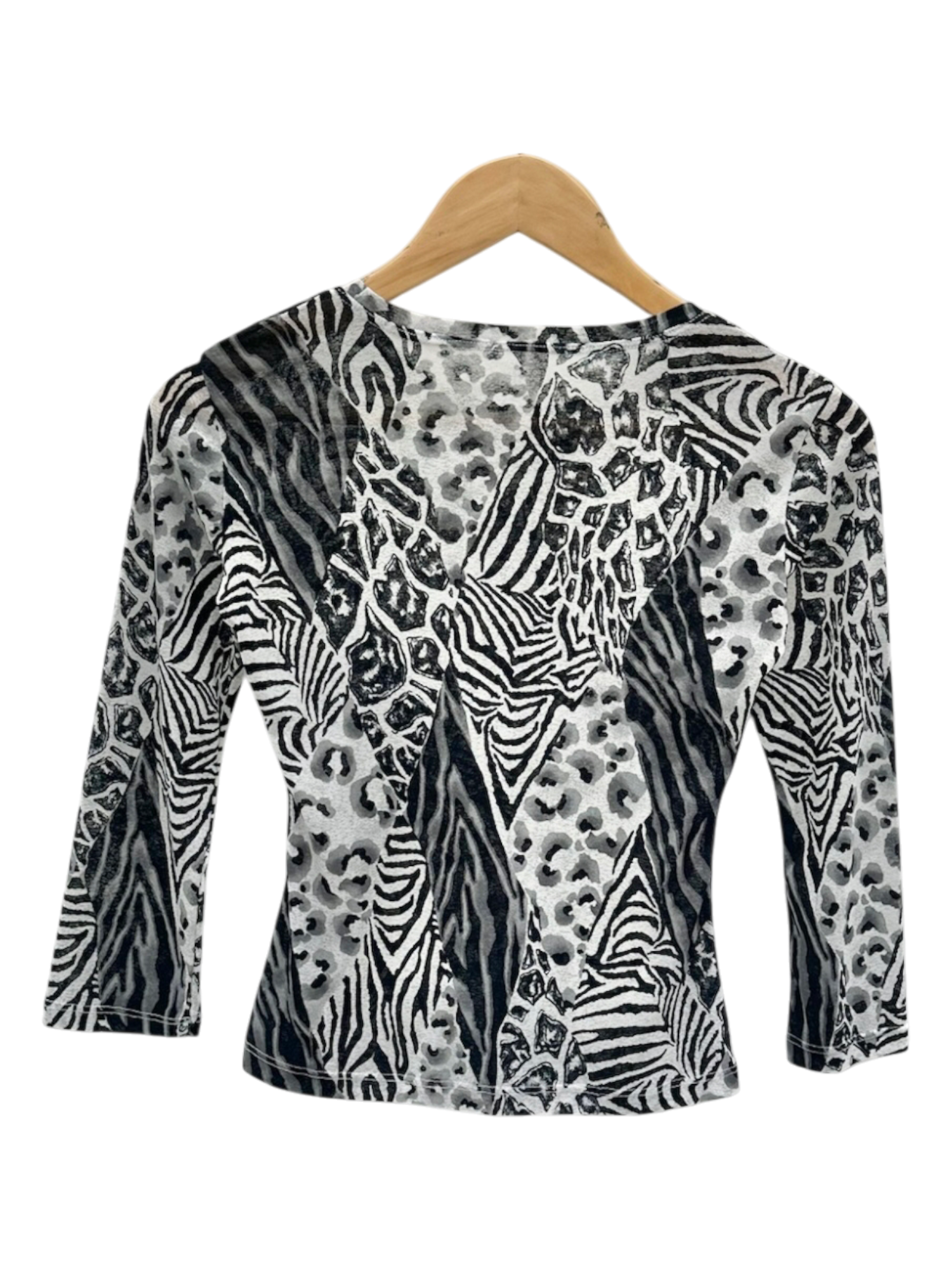 Vintage 2000s Zebra & Leopard Mesh Top (XS/S)