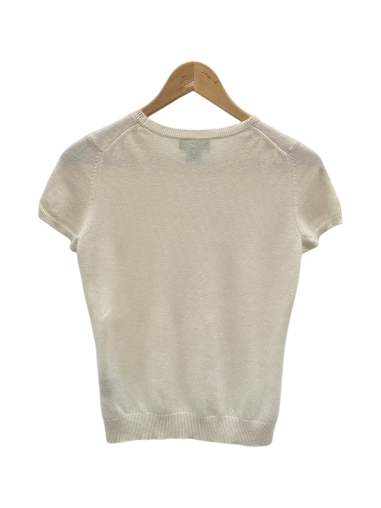 Vintage 90s Cream Cashmere Knit Tee (S)