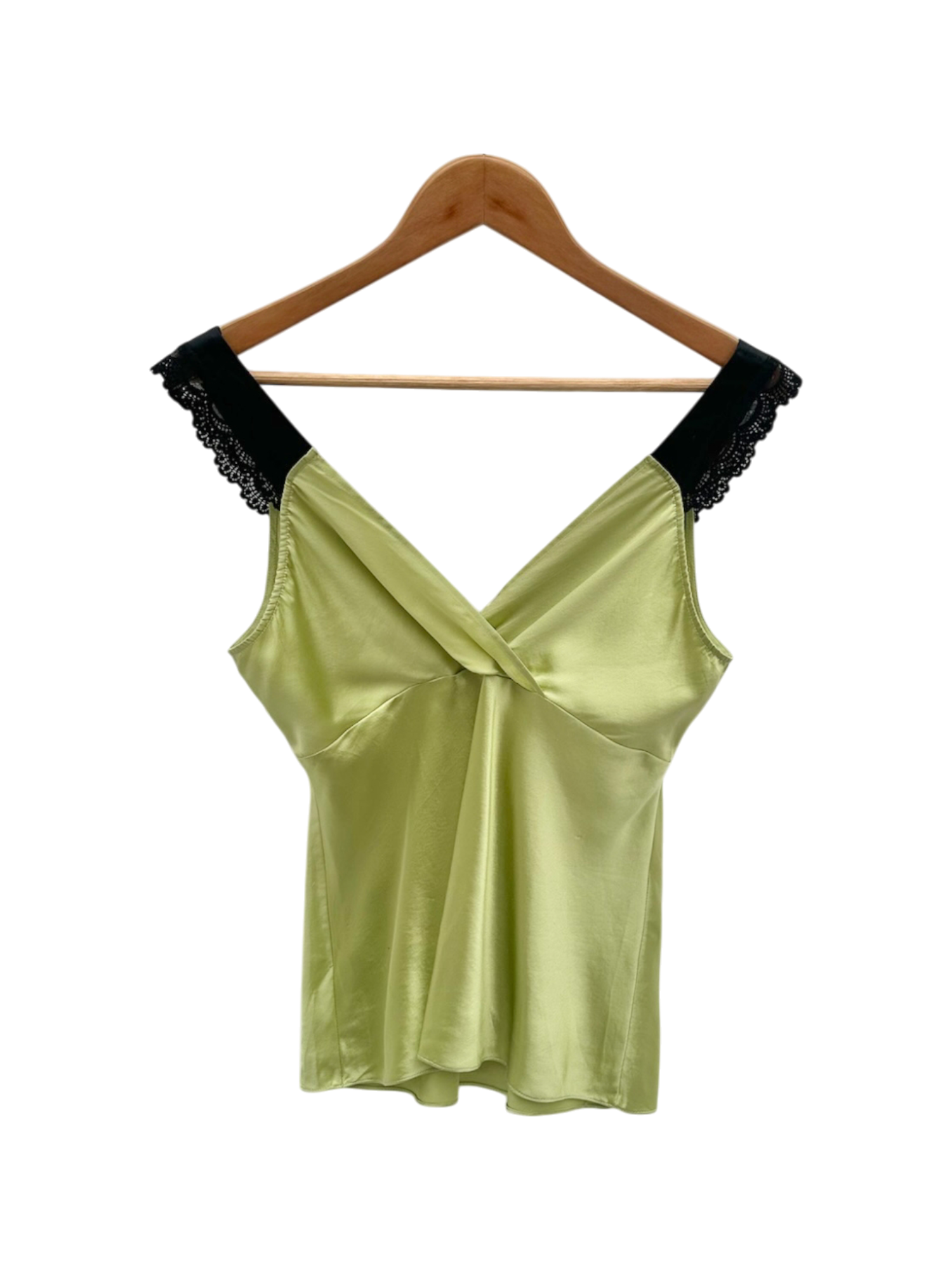 Vintage Y2K Lace Trim Strap Lime Cami (S)