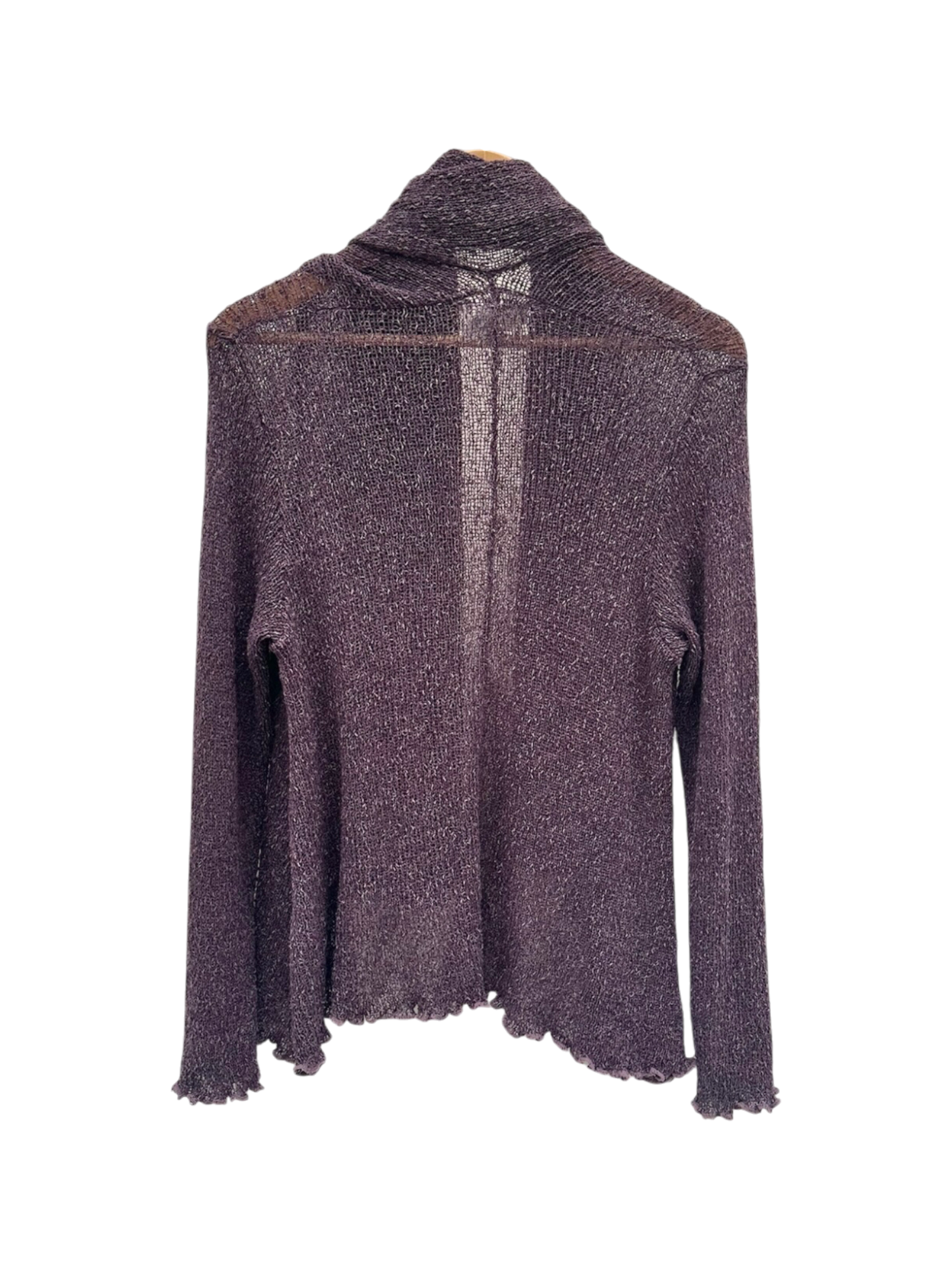 Vintage Plum Shimmer Mesh Cardigan (M)