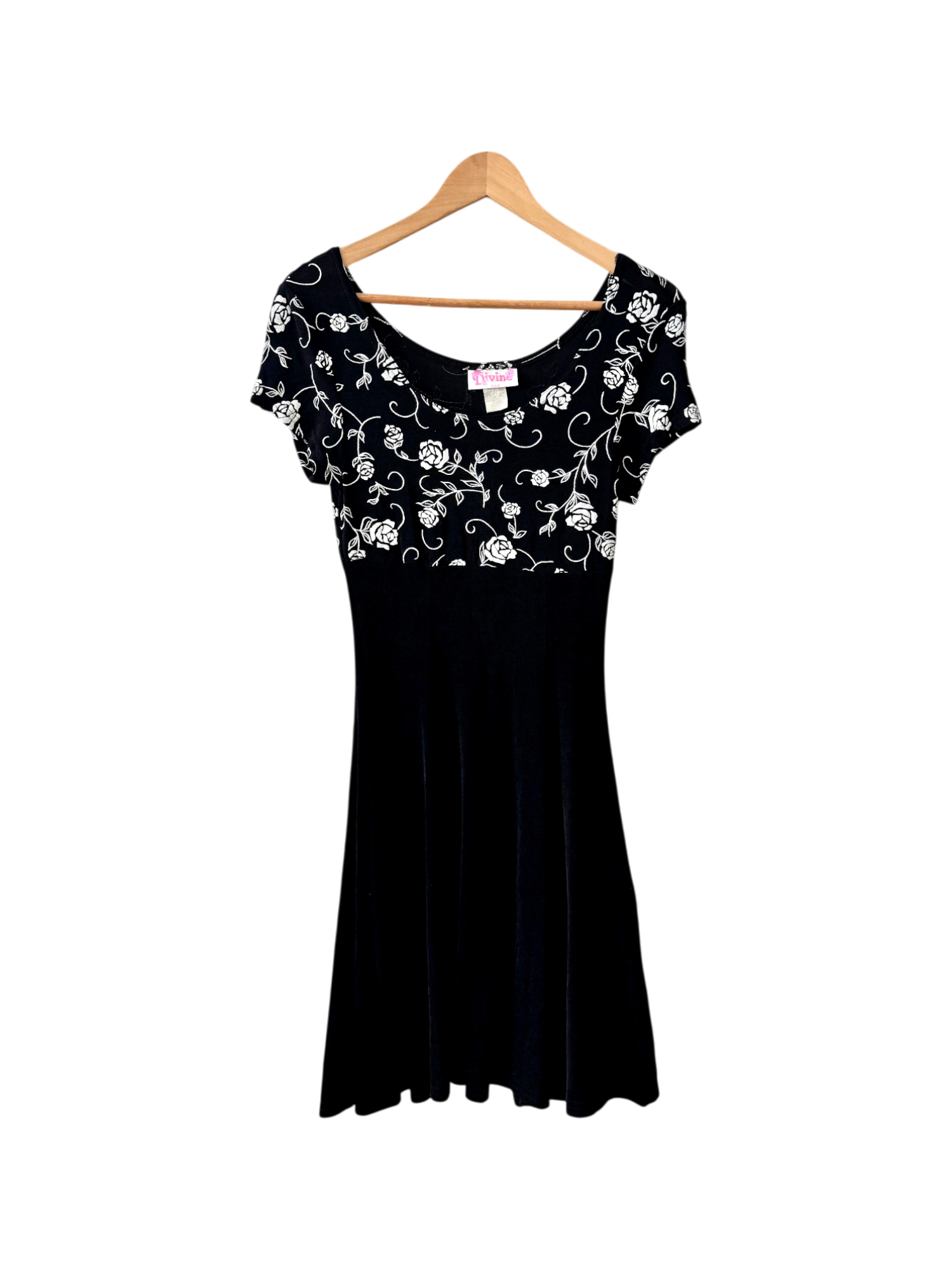 Vintage 90s Noir Rose Babydoll Dress (M)
