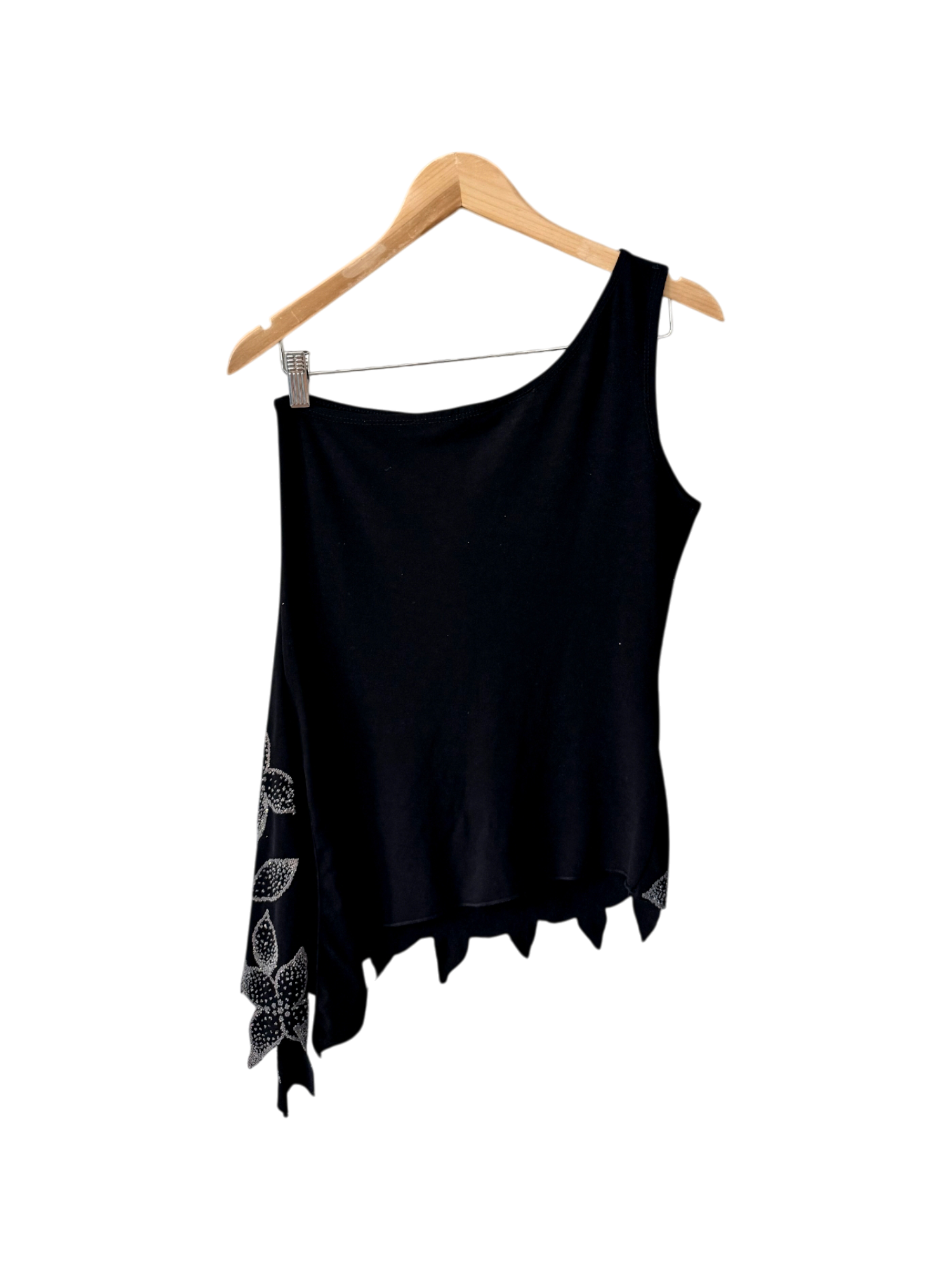 Vintage 90s Beaded One Shoulder Cut Out Top (M/L)