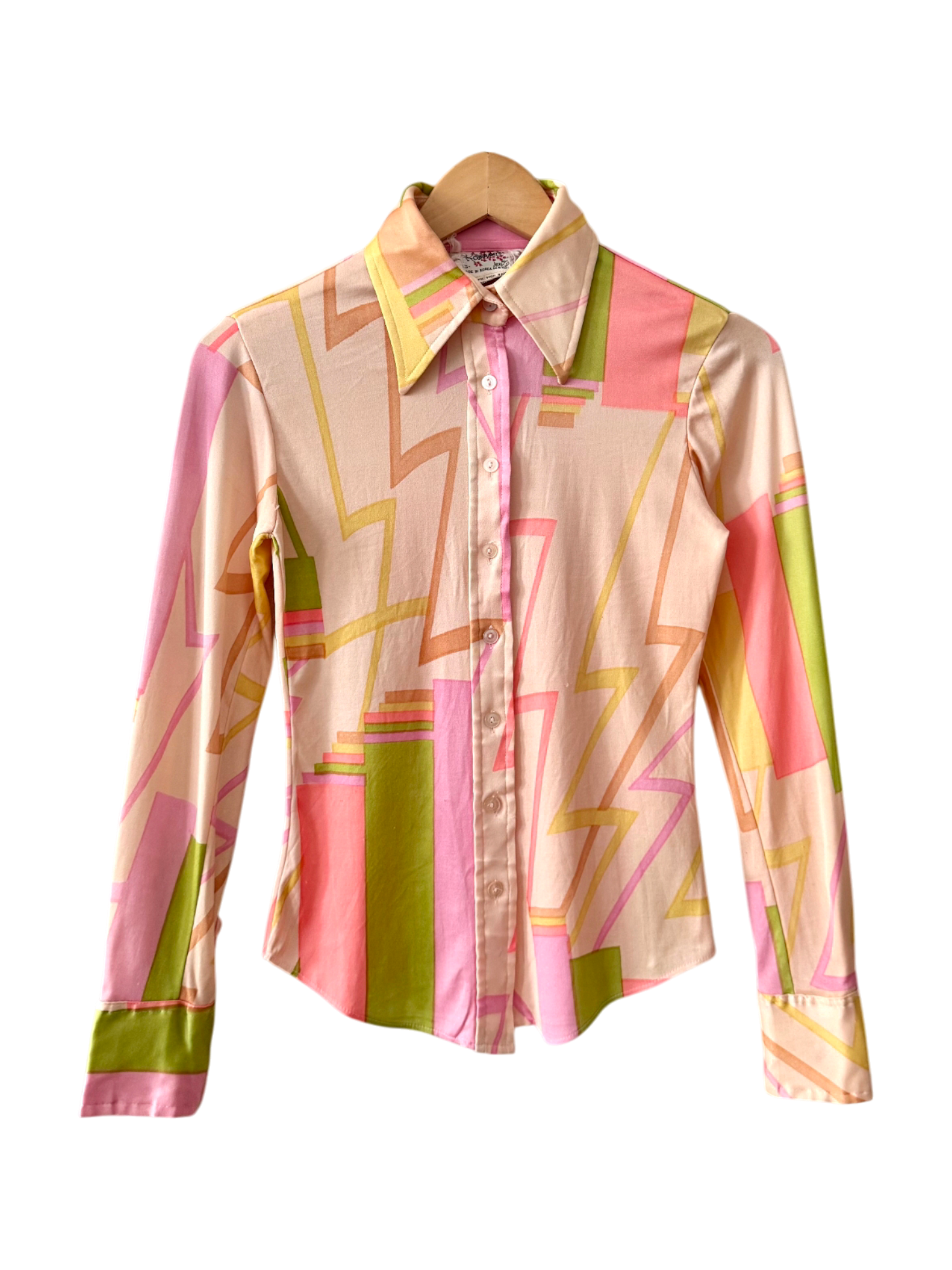 Vintage 80s Retro Geo Button-Up (S)