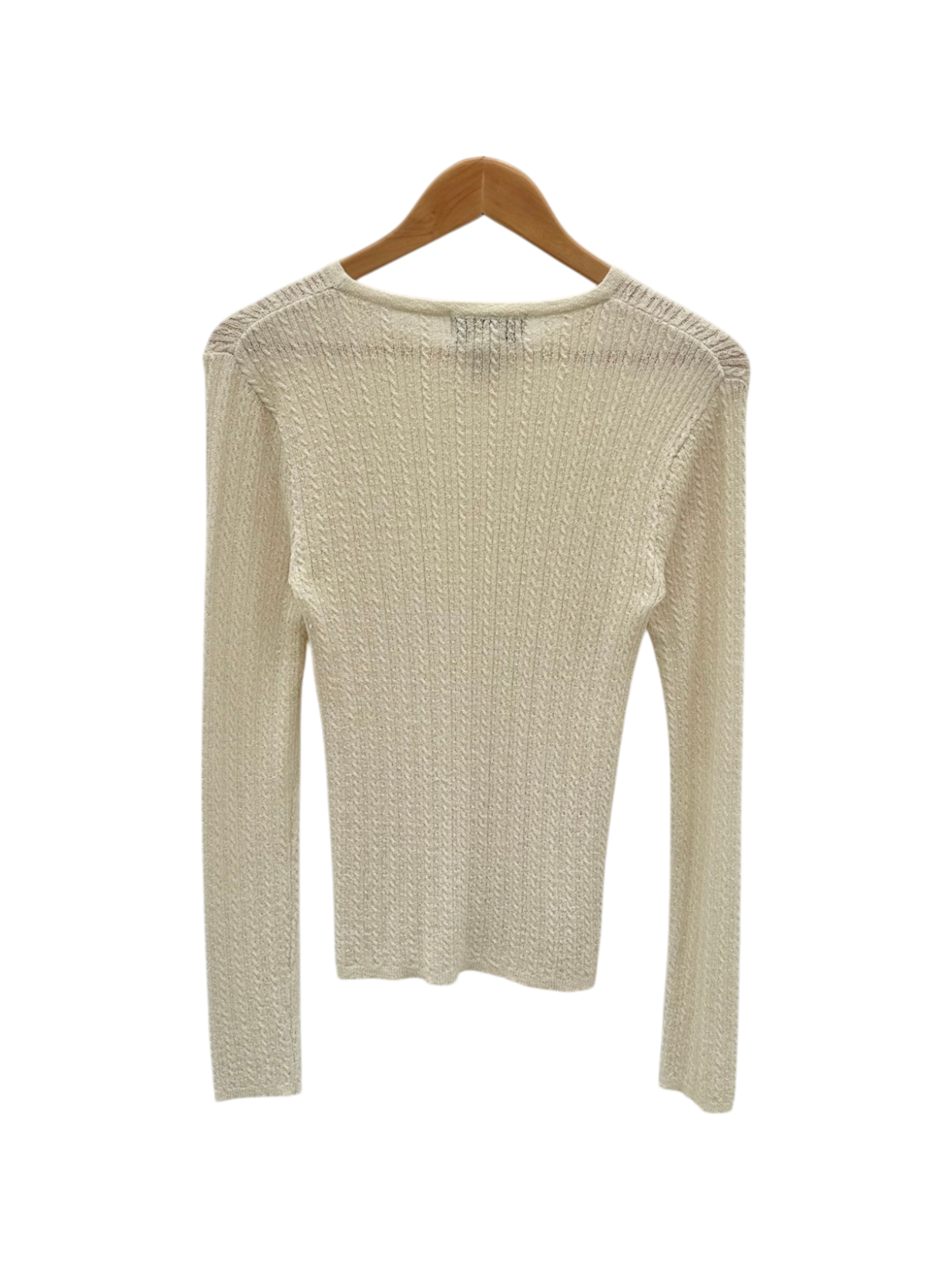 Vintage Cream Textured Long Sleeve Knit (M)