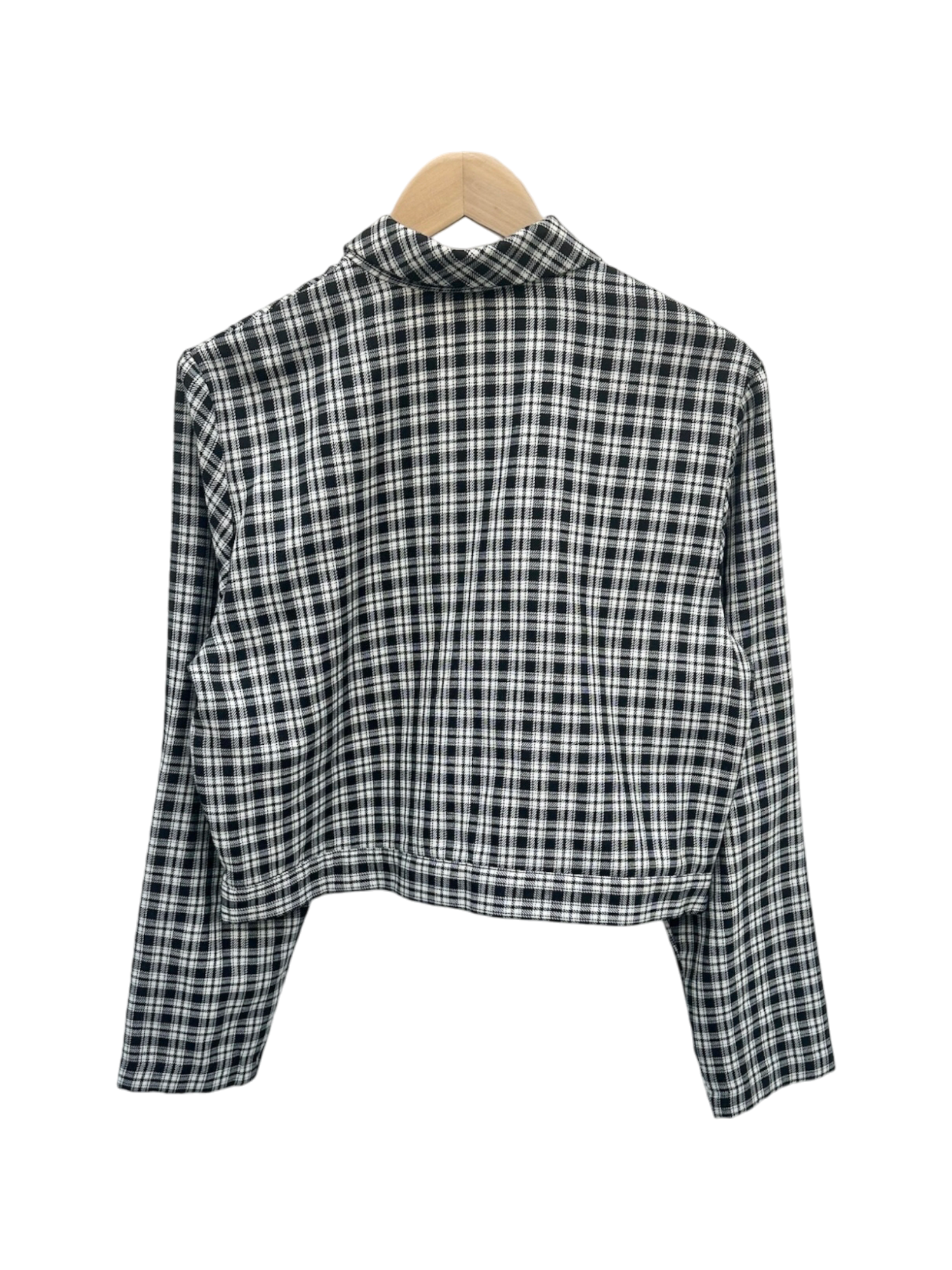 Vintage 90s Cropped Black & White Plaid Jacket (M/L)