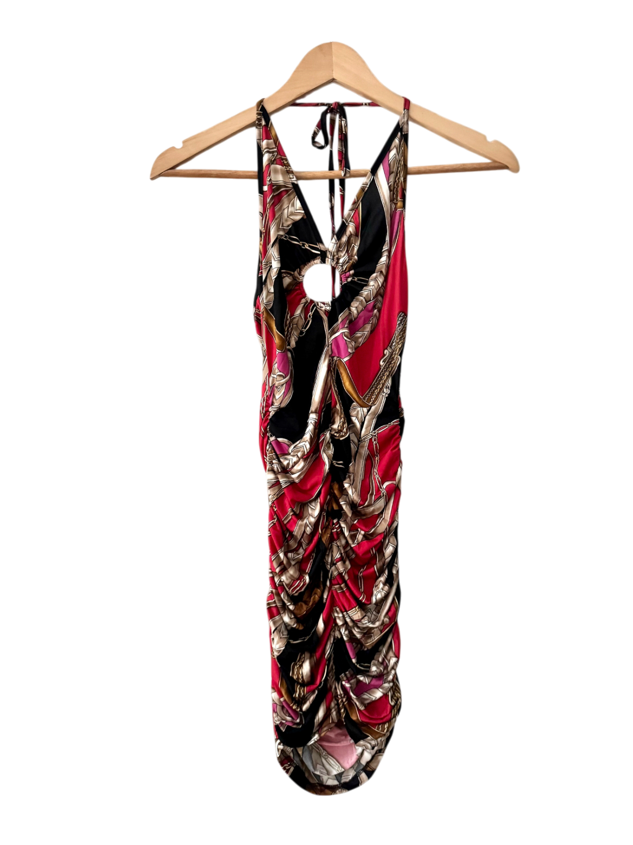 y2k halter mini dress MISSGUIDED Y2K Futuristic Sequin Cut-Out Halter Neck Backless Bodycon Mini DressMISSGUIDED