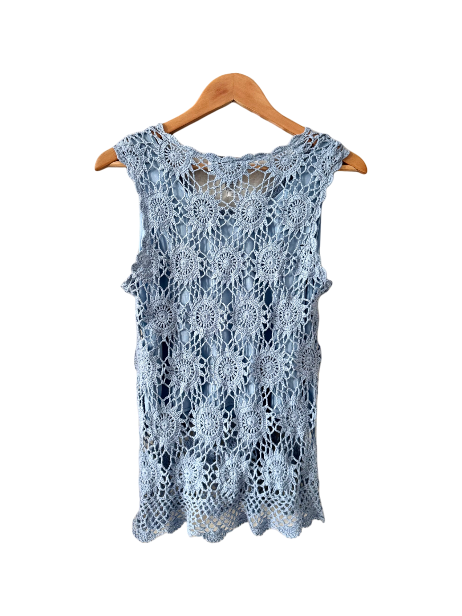 Vintage 90s Vintage Periwinkle Crochet Lace Tank (M)