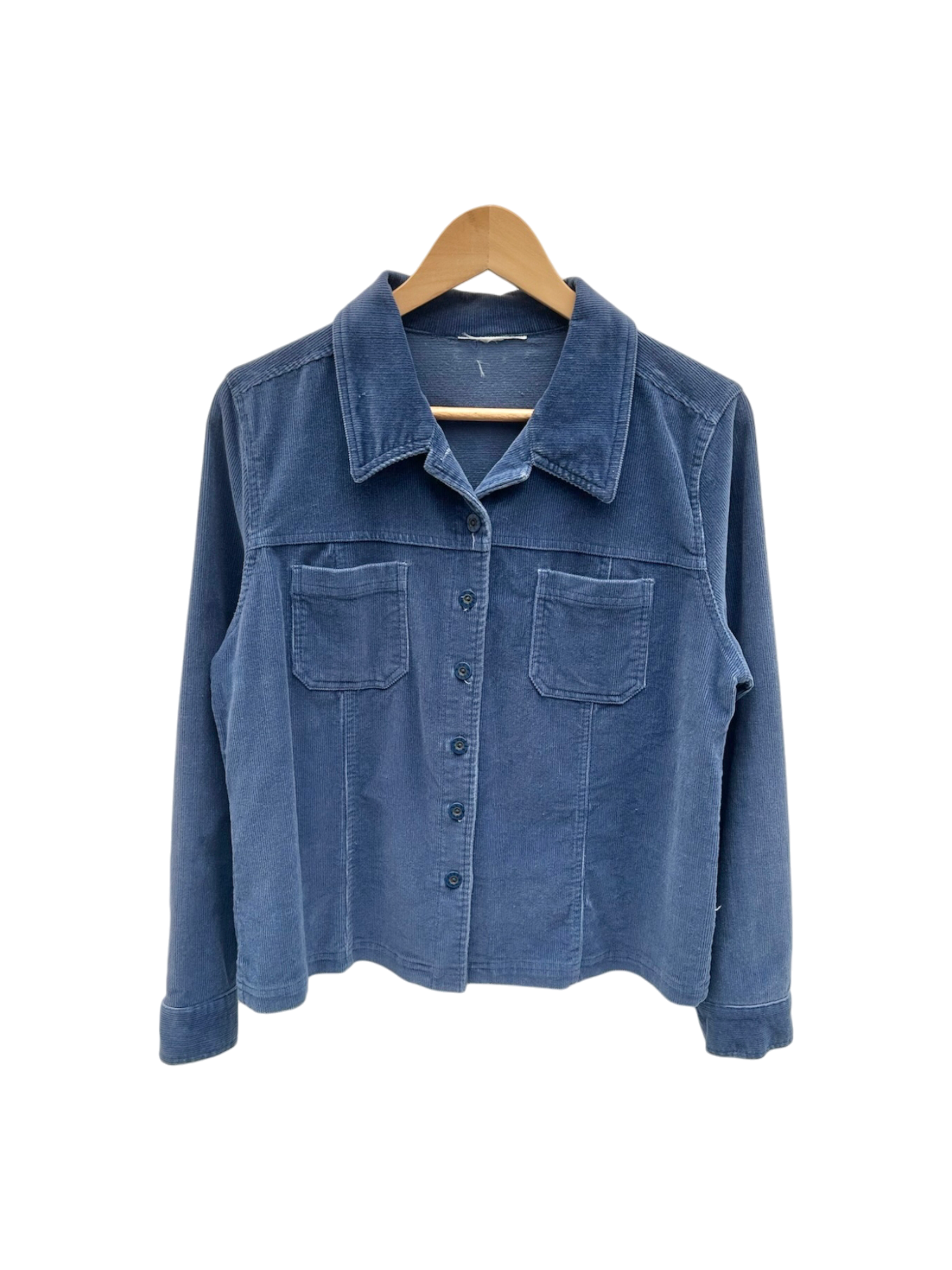 Vintage 90s Indigo Corduroy Button Up (M)