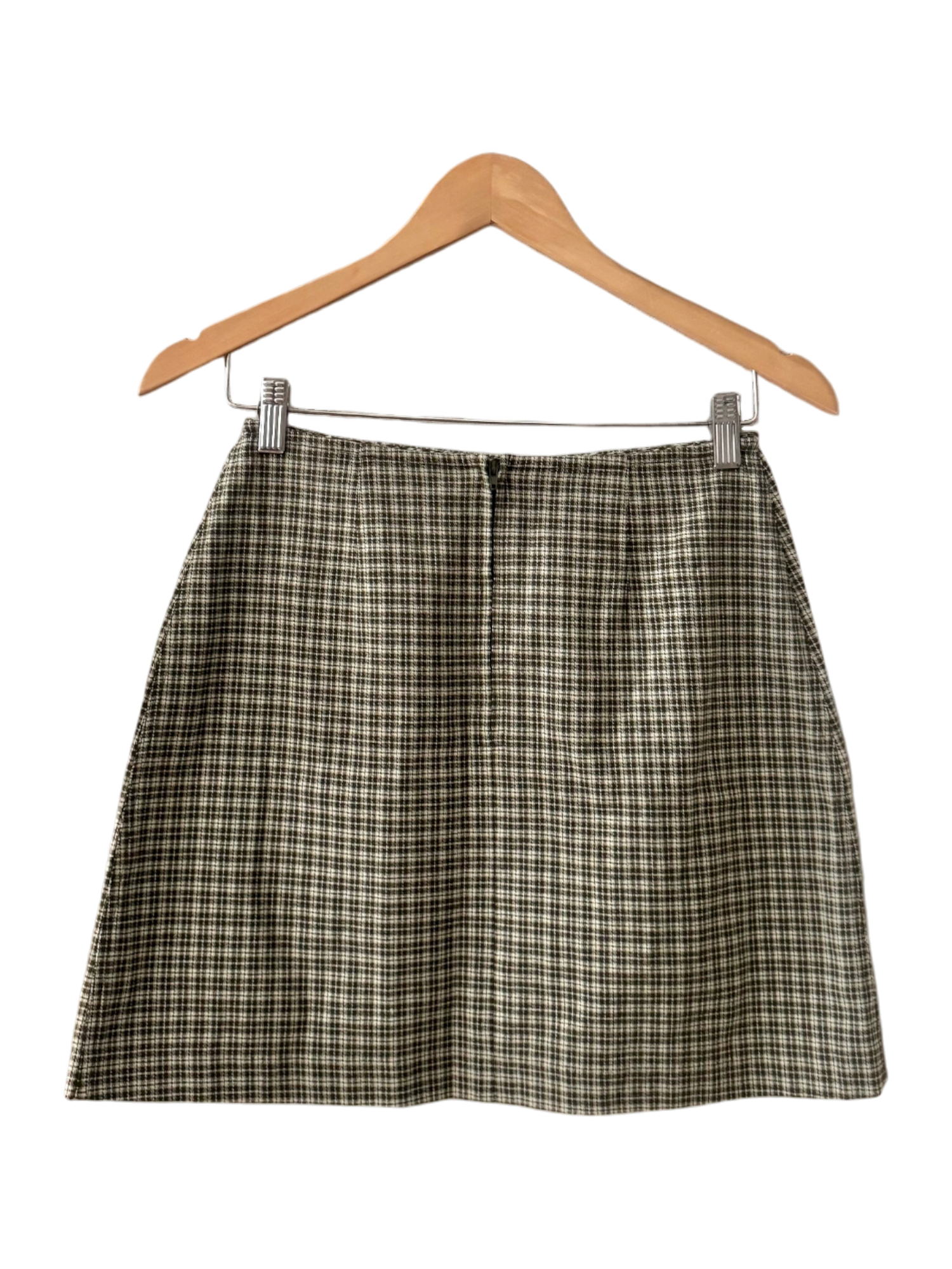 Vintage 90s Brown Plaid Mini Skirt (S)