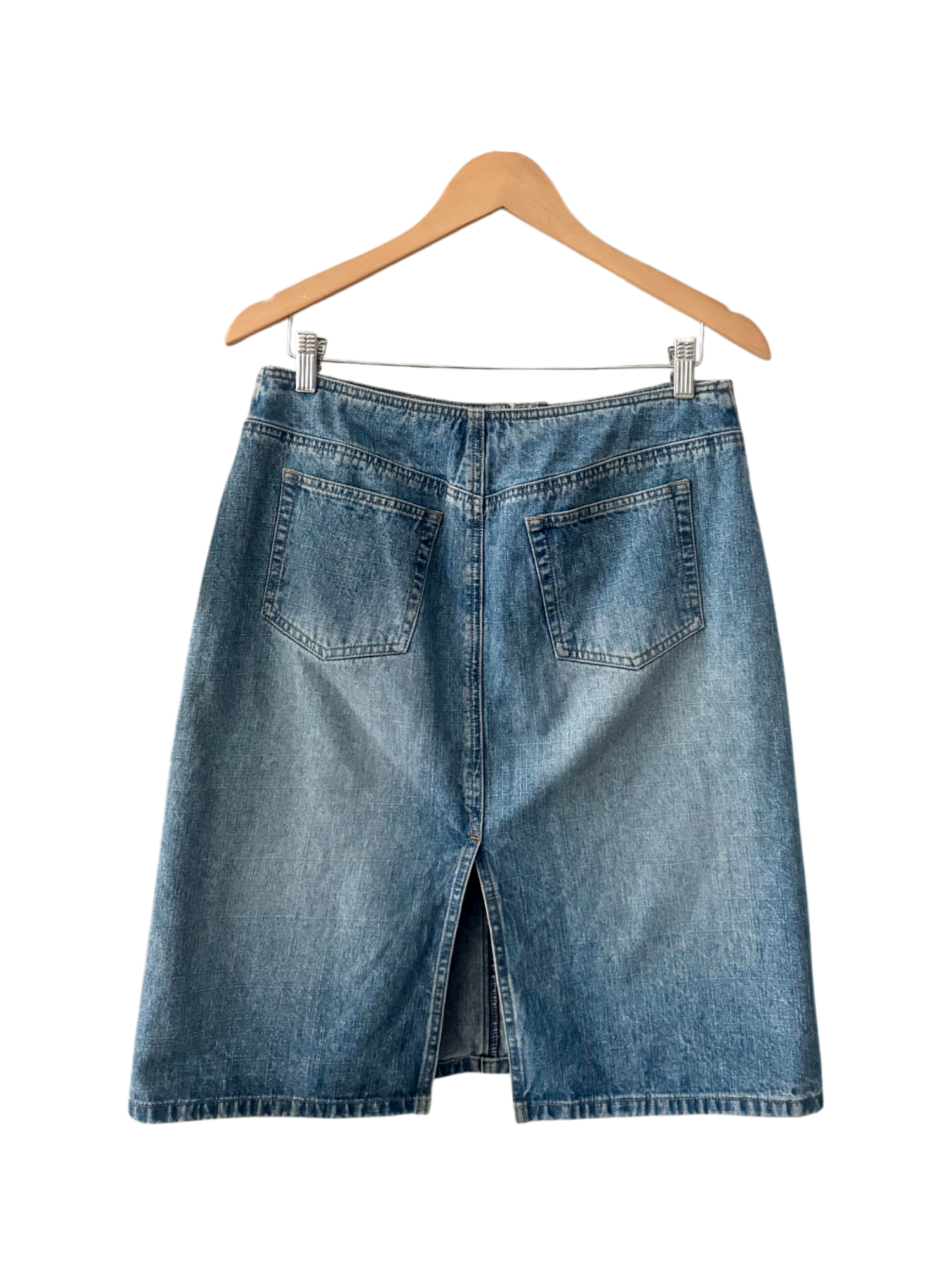 Vintage 90s Classic Denim Midi Skirt (M)