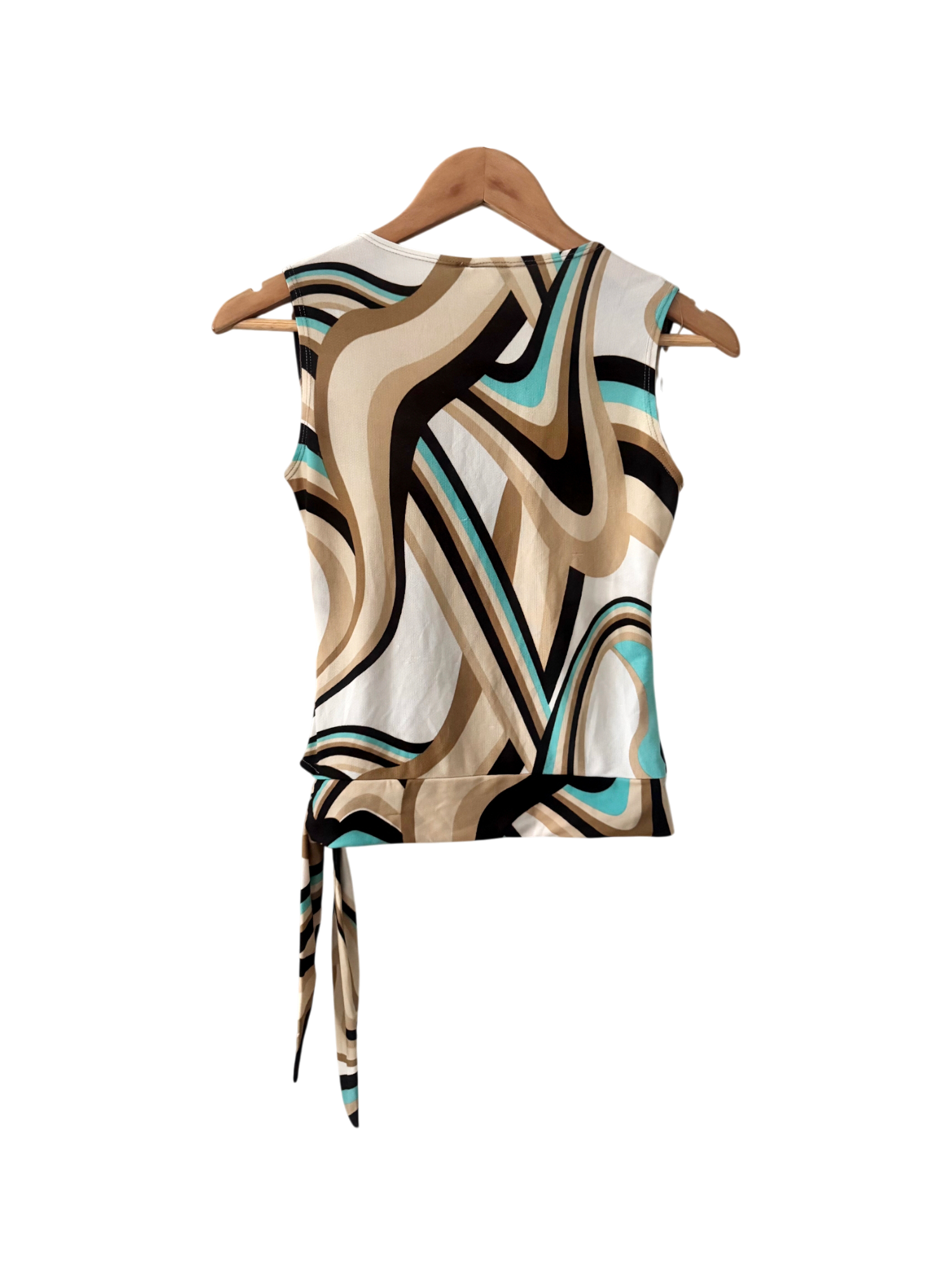 Vintage 90s Swirl Wrap Tie Knit Top (S)