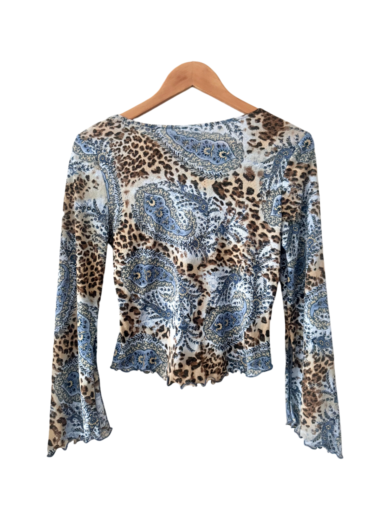 Vintage 90s Paisley & Leopard Mesh Top (M)