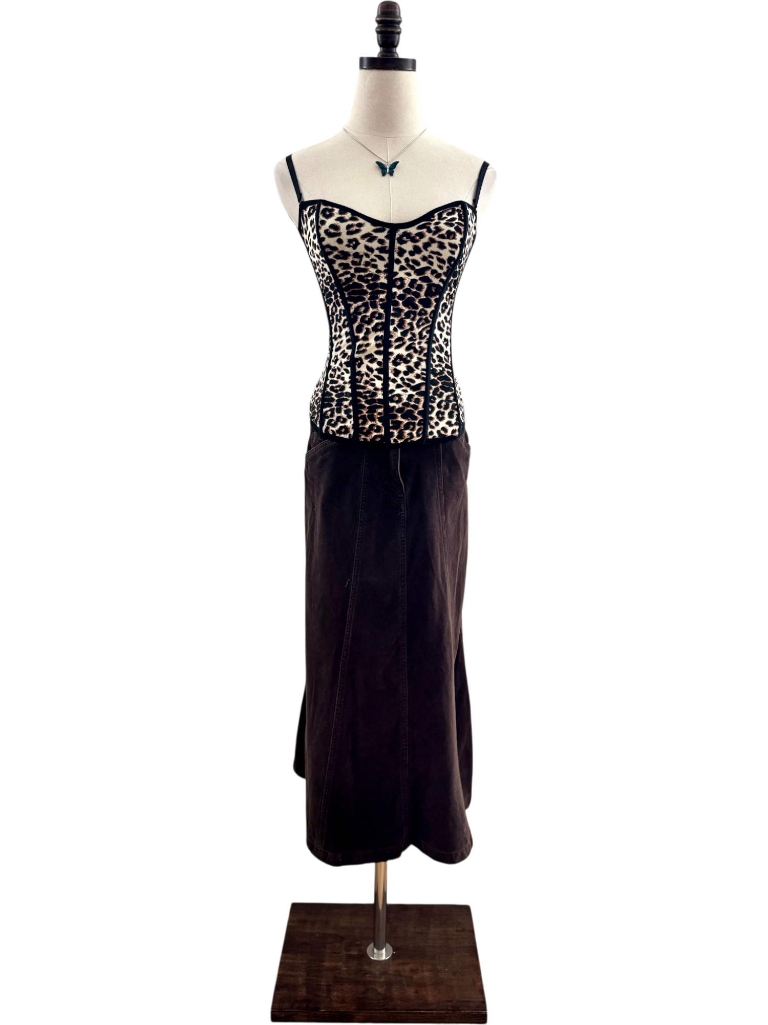 Vintage 90s Cheetah Corset Bustier (XS)
